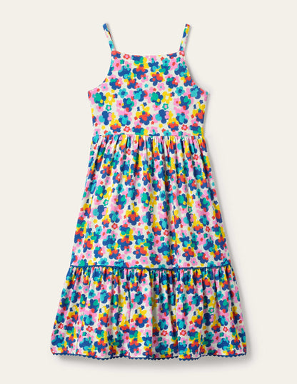 Floral Print Tiered Maxi Dress-Multi Happy Ditsy Floral-1