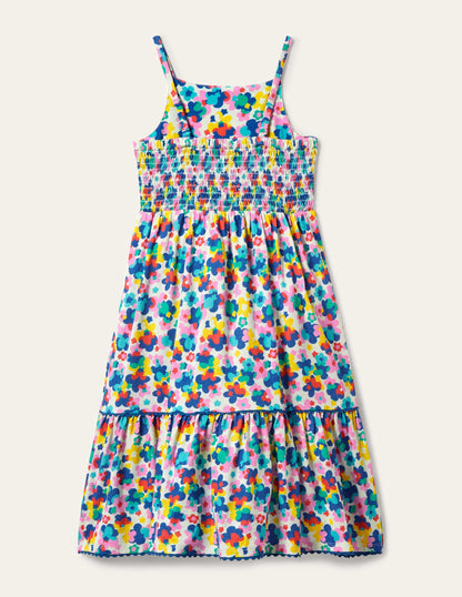 Floral Print Tiered Maxi Dress-Multi Happy Ditsy Floral-2