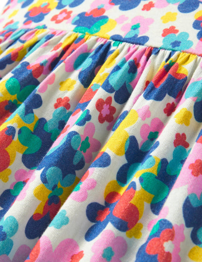 Floral Print Tiered Maxi Dress-Multi Happy Ditsy Floral-3