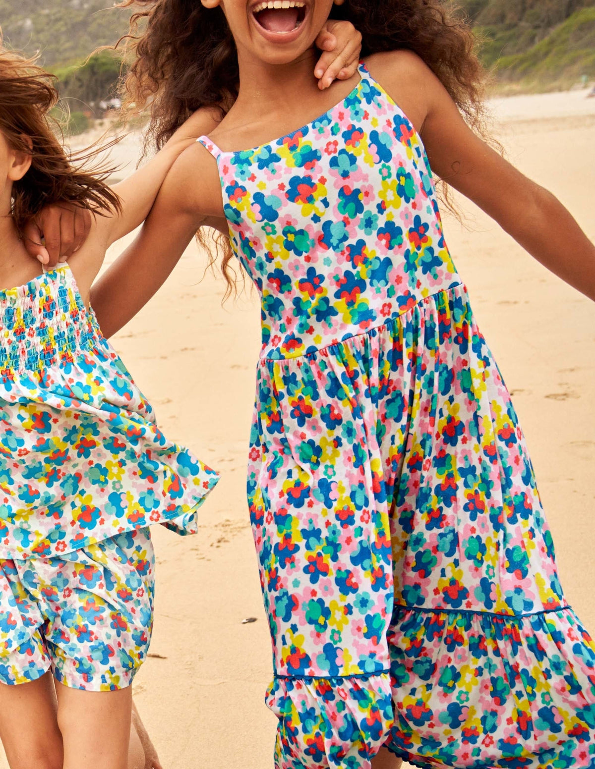 Floral Print Tiered Maxi Dress-Multi Happy Ditsy Floral - Image 4