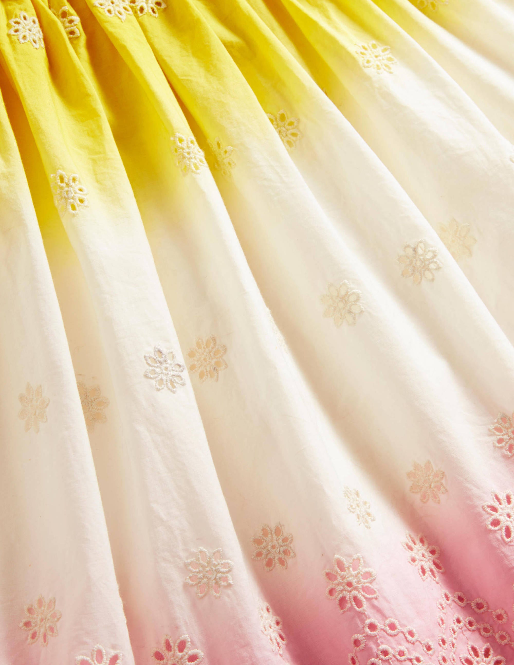 Twirly Midi Skirt-Daffodil Yellow/Pink Dip Dye - Image 3