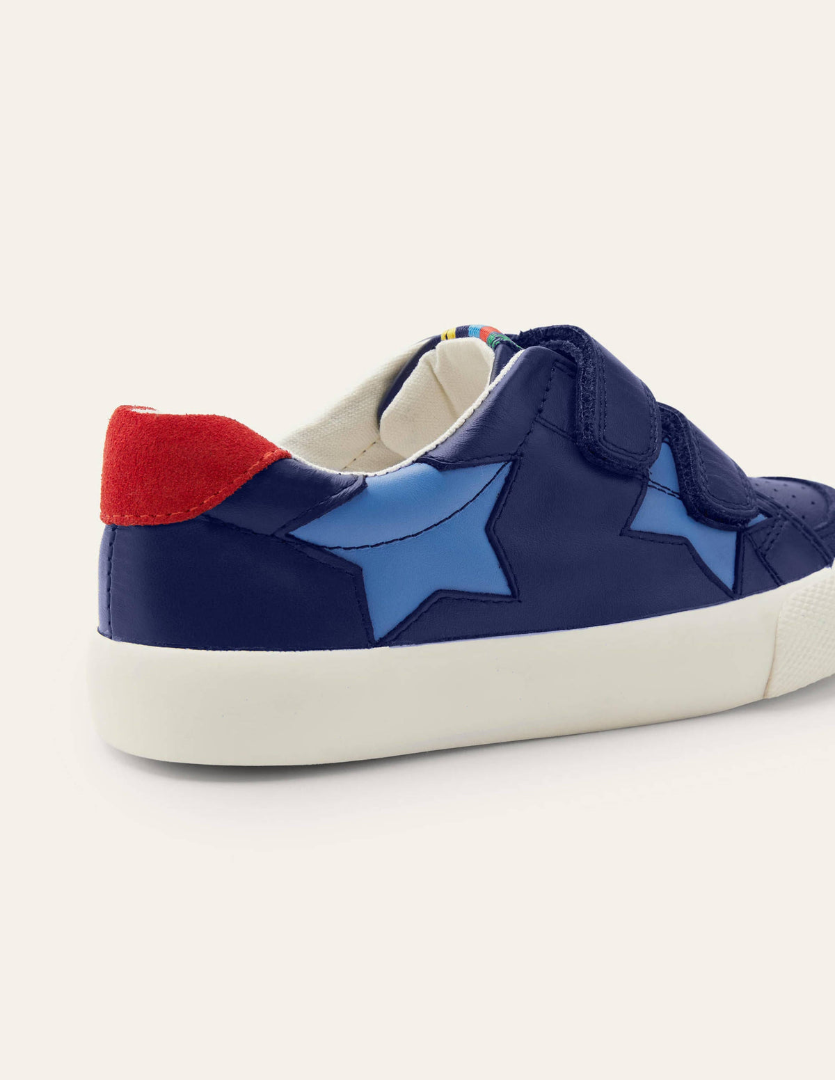 Leather Low Top Sneakers-College Navy Stars - Image 3