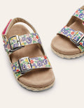 Leather Espadrille Sandals-Multi