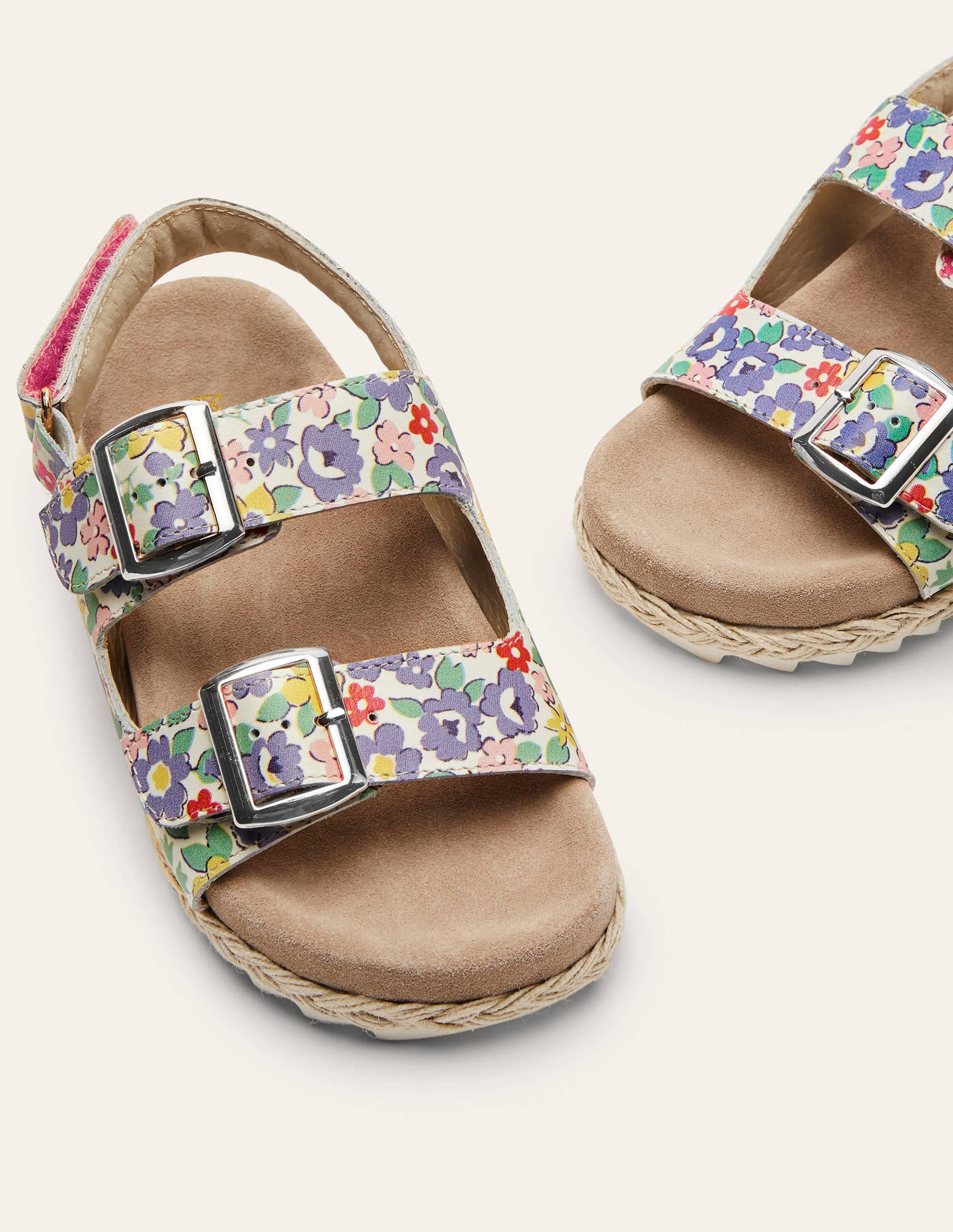 Leather Espadrille Sandals-Multi - Image 1