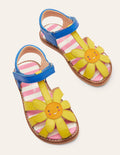 Leather Padded Sandals-Daffodil