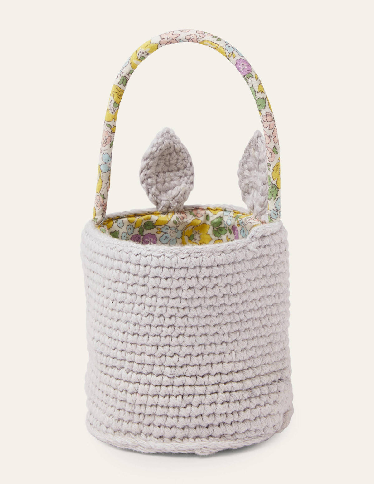 Crochet Bunny Basket-Grey Bunny - Image 3