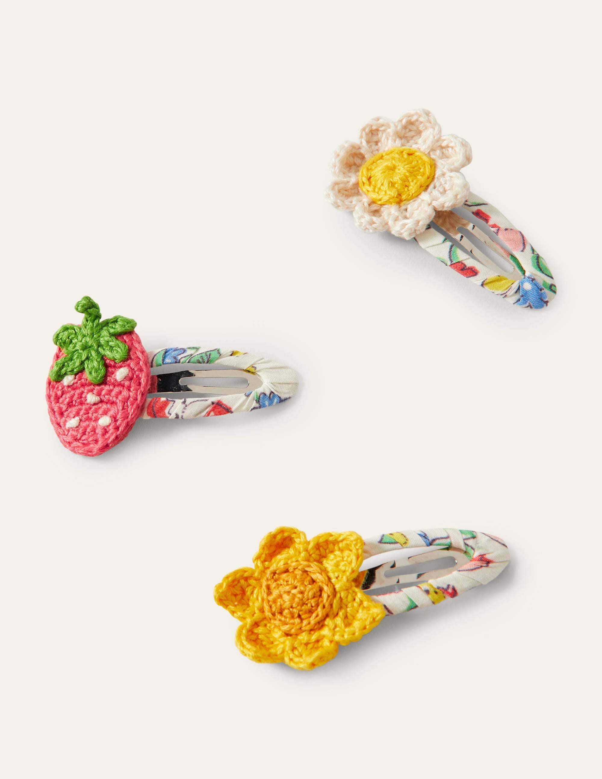 Novelty Clips 3 Pack-Multi Flowers - Image 1