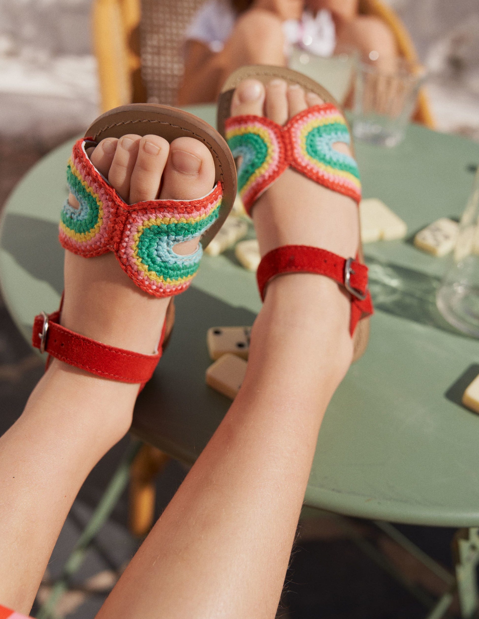 Crochet Sandals-Rainbow Red-4