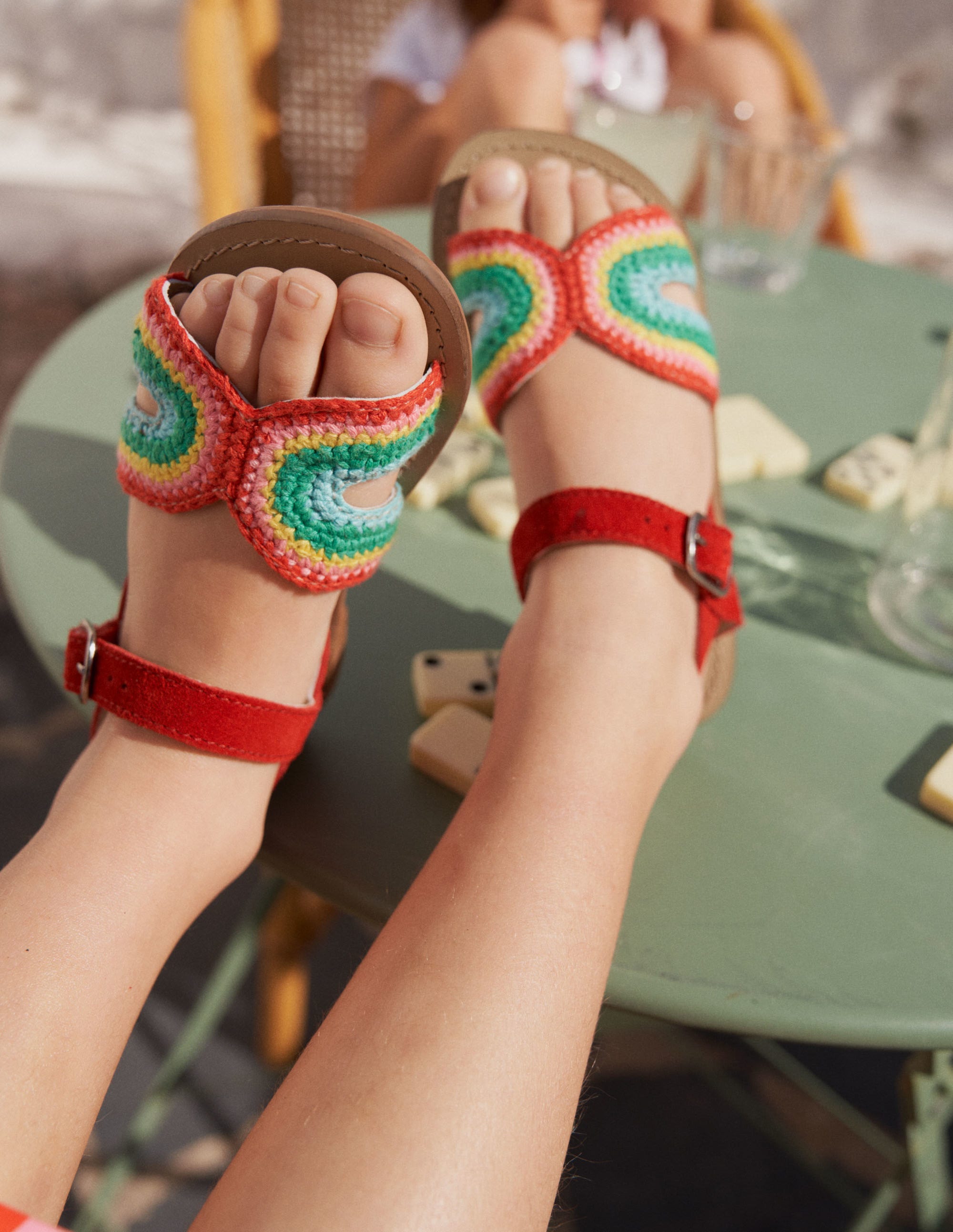 Crochet Sandals-Rainbow Red - Image 4