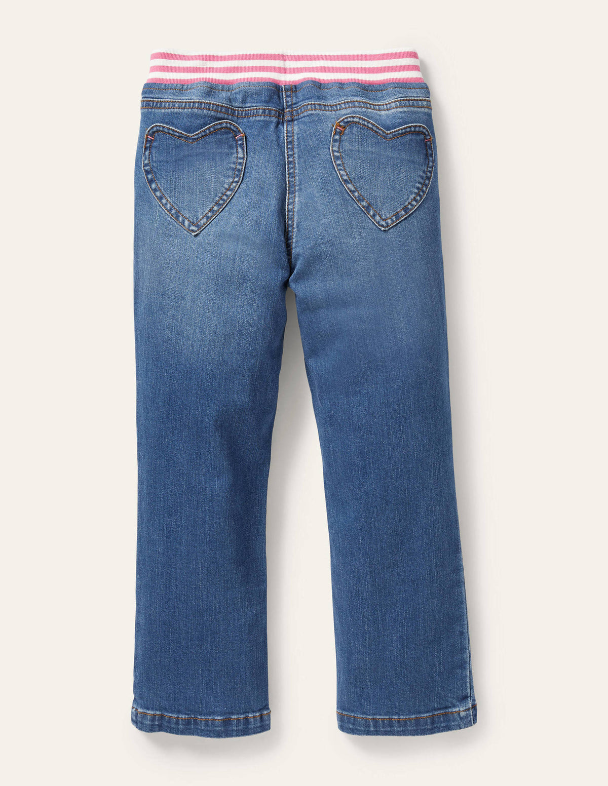 Heart Patch Jeans-Mid Vintage Denim-2