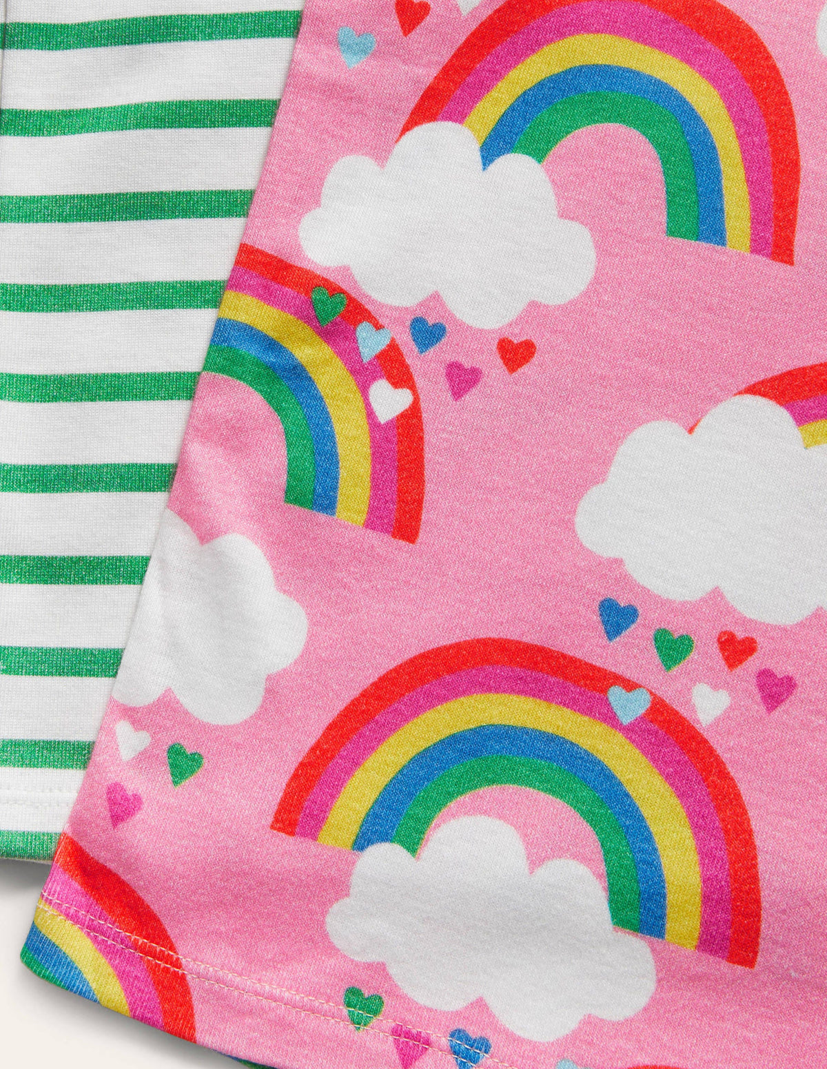 Twin Pack Short John Pajamas-Pink Lemonade Rainbows-3