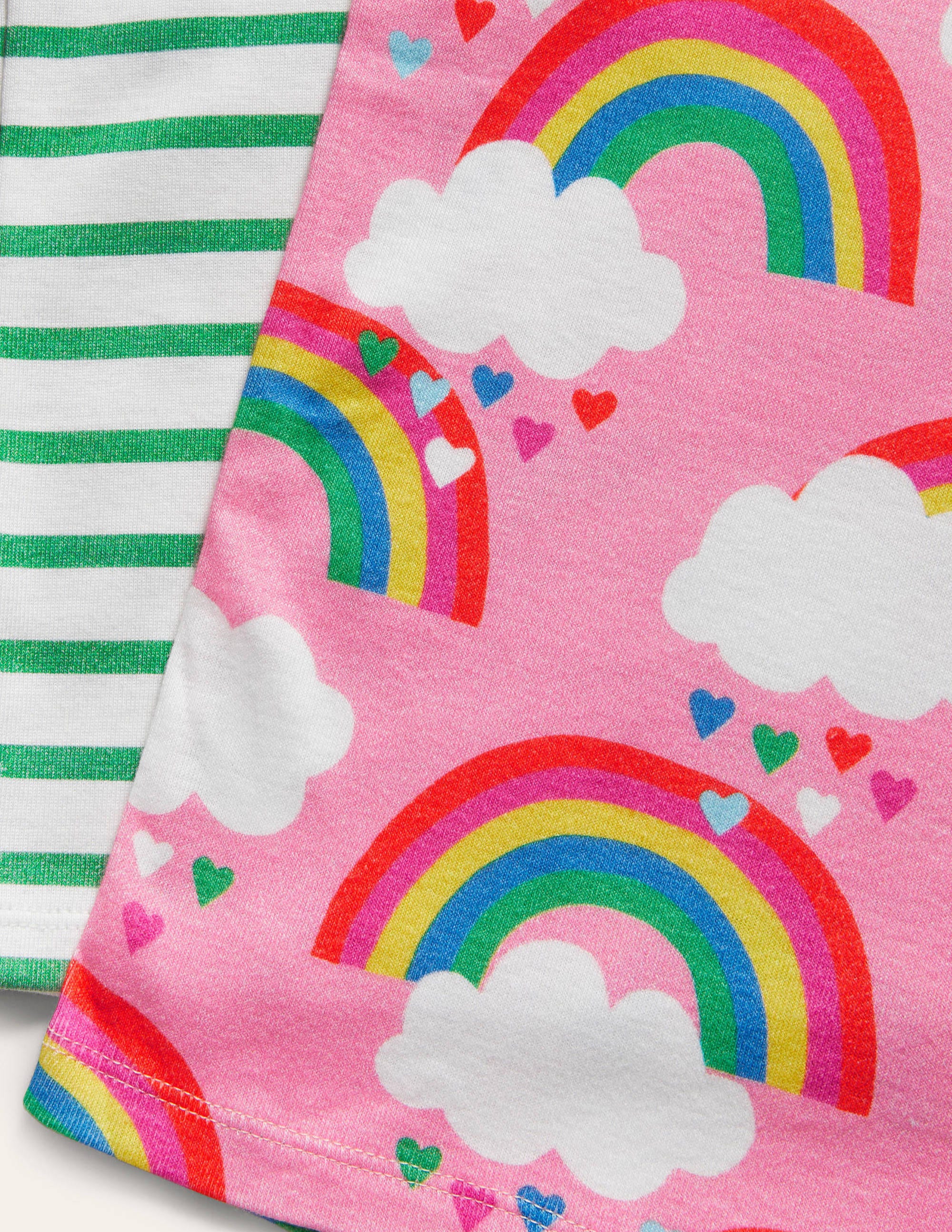 Twin Pack Short John Pajamas-Pink Lemonade Rainbows - Image 3