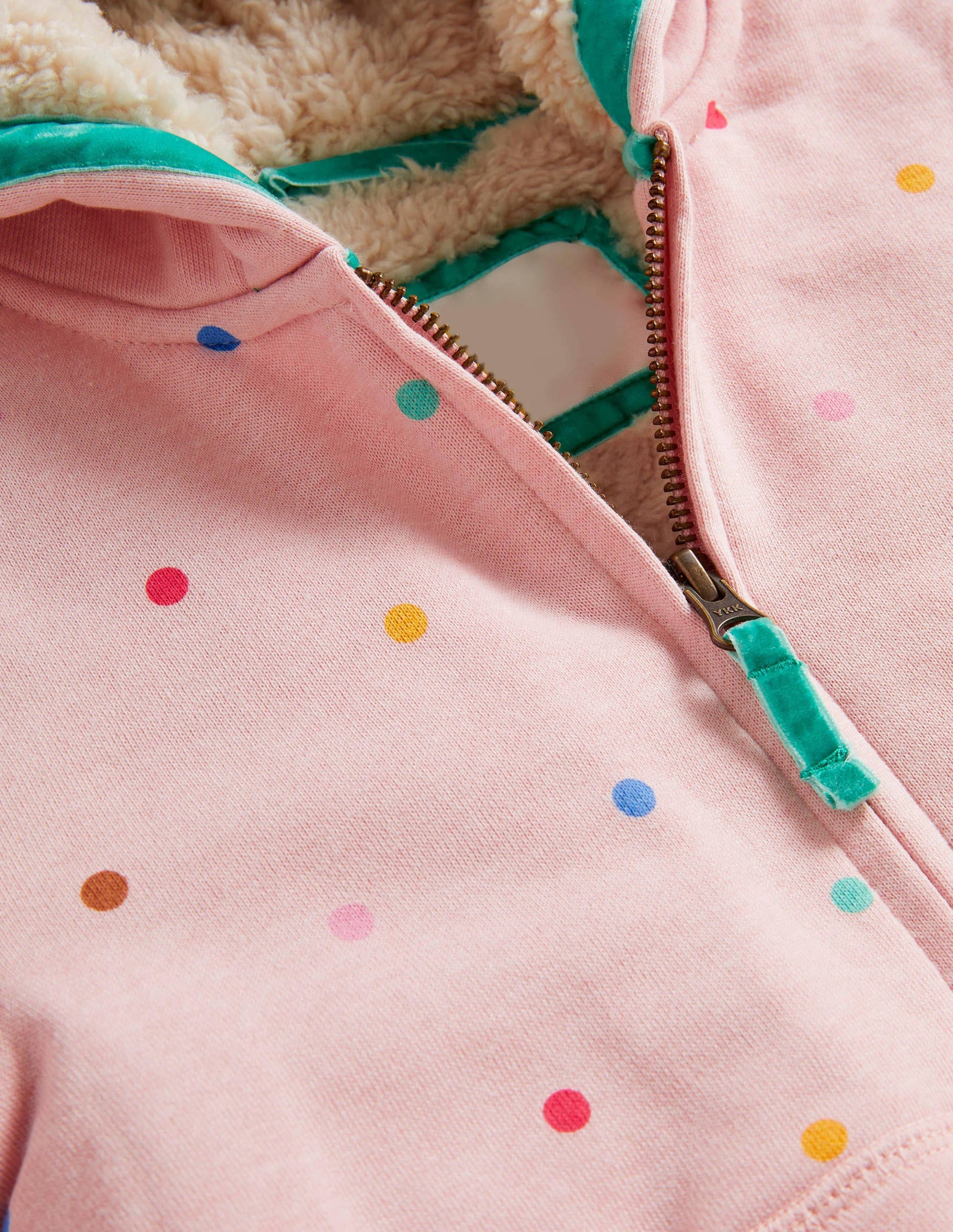 Shaggy-lined Hoodie-Provence Dusty Pink Multi Spot-3
