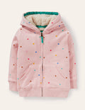 Shaggy-lined Hoodie-Provence Dusty Pink Multi Spot