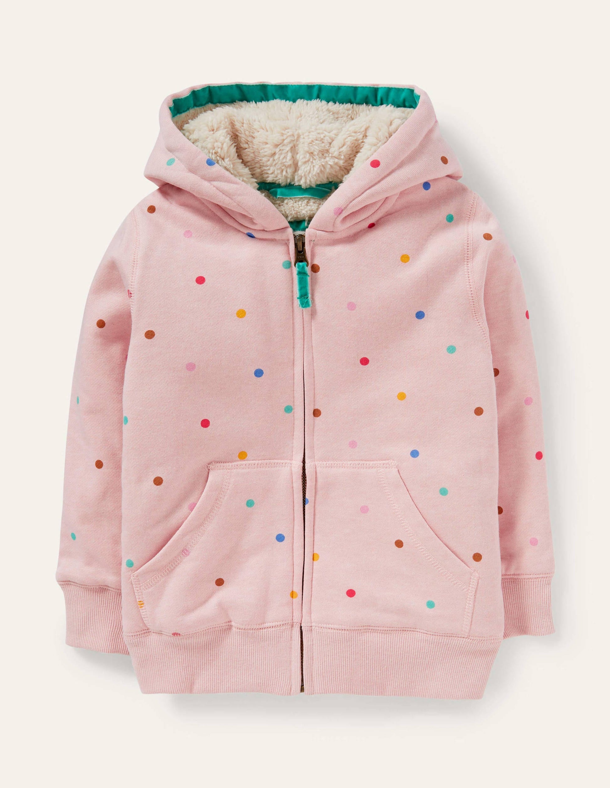 Shaggy-lined Hoodie-Provence Dusty Pink Multi Spot-1
