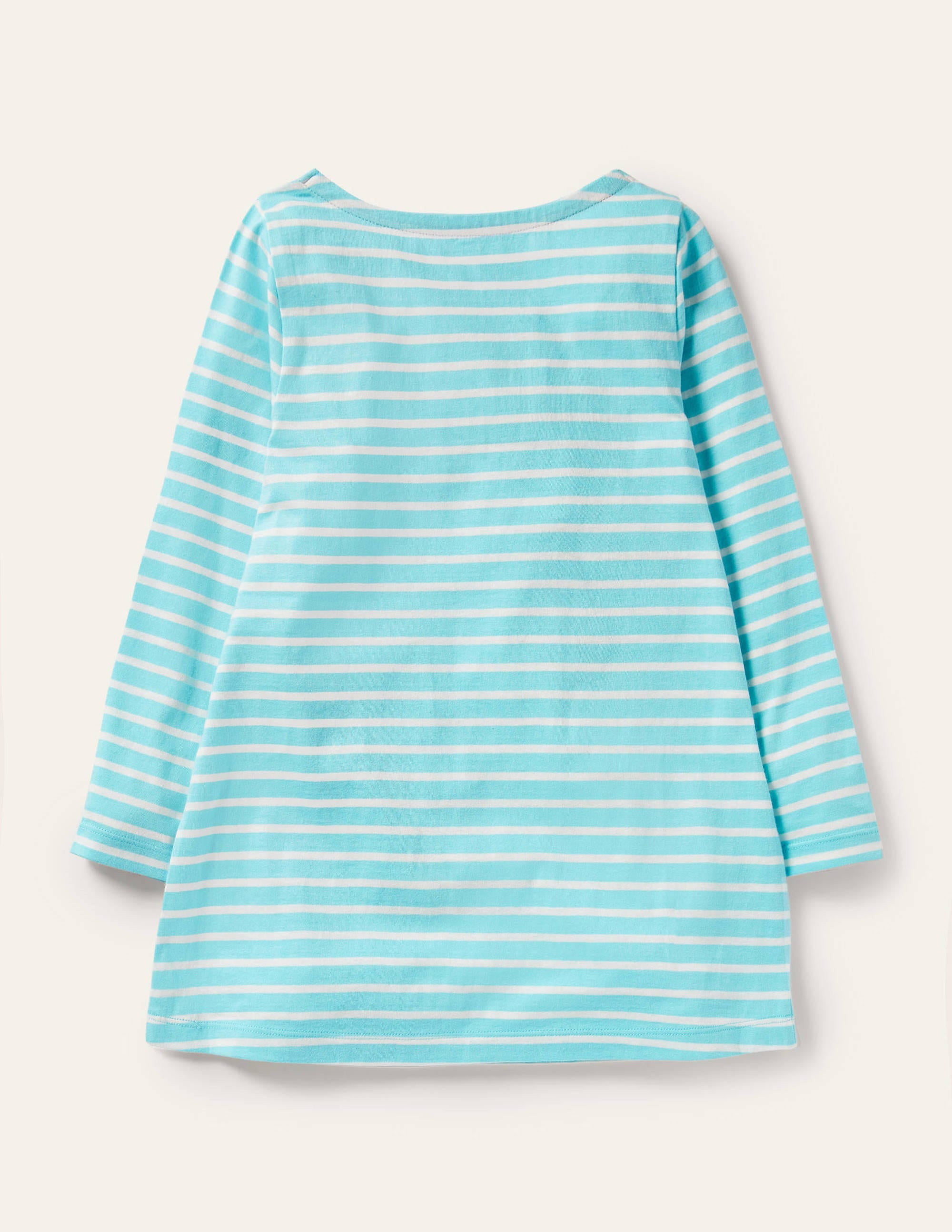 Appliqué Pocket Tunic-Aqua/ Ivory Puffins - Image 2