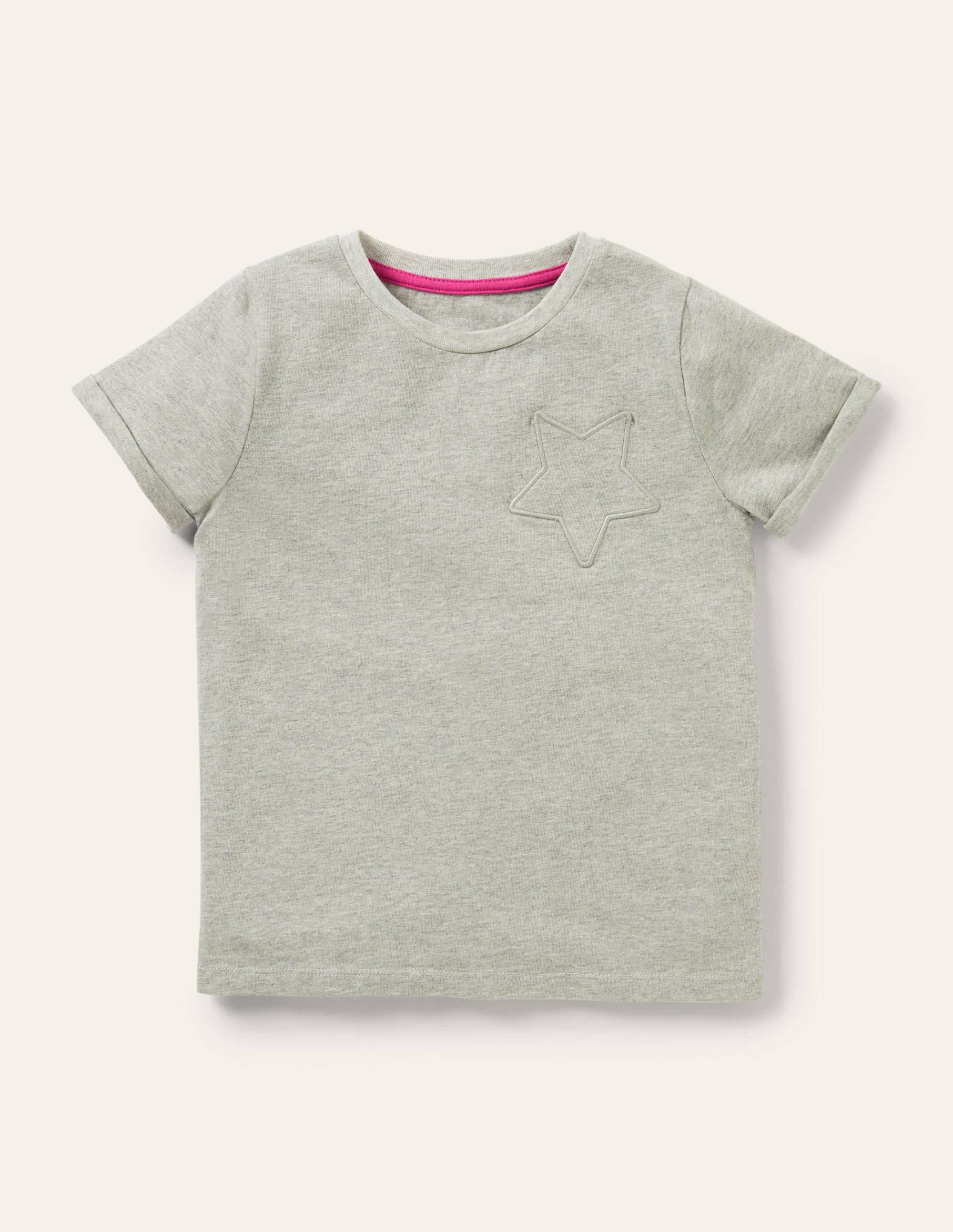 Star Pocket Slub T-shirt-Grey Marl - Image 1