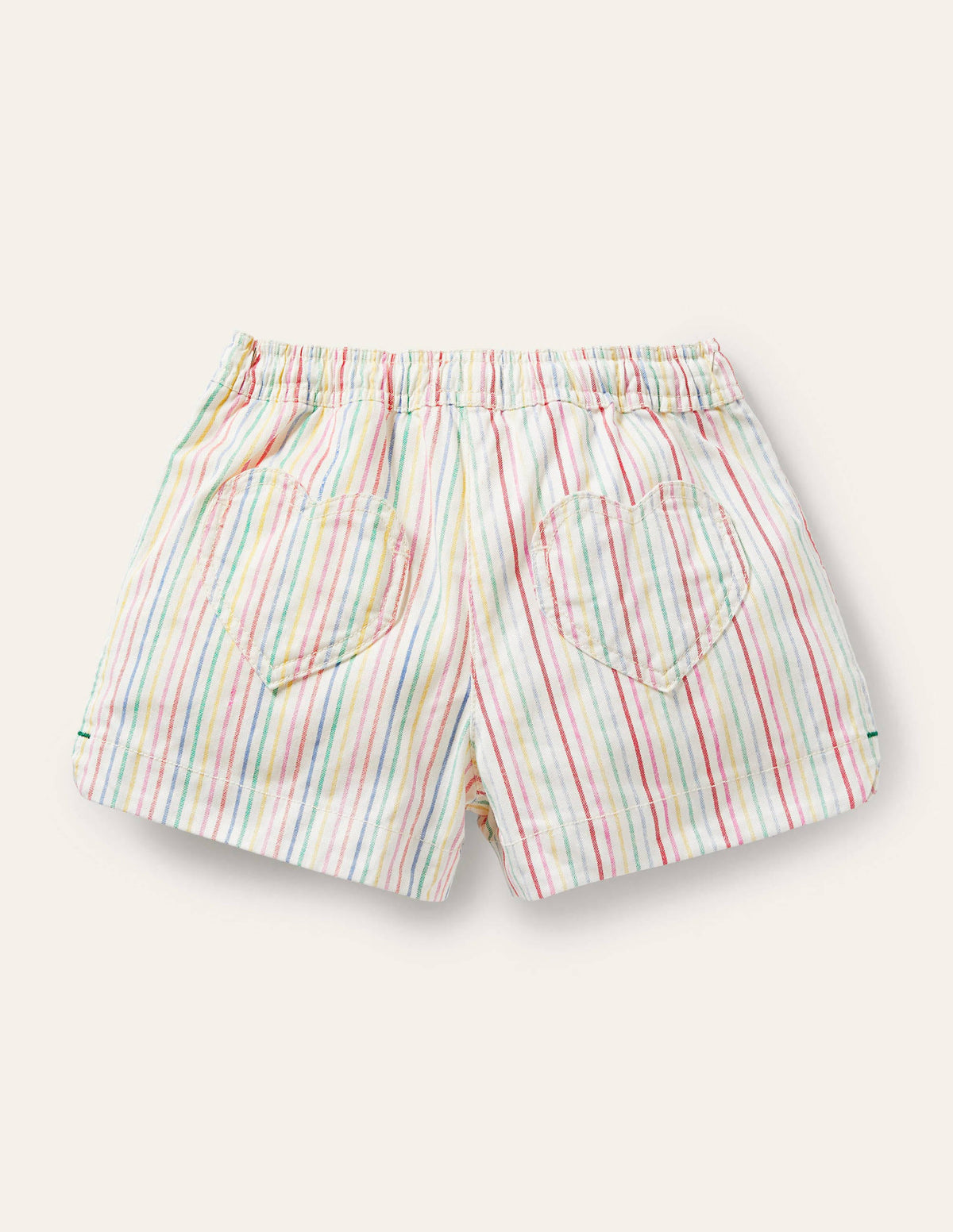 Heart Pocket Shorts-Ivory/ Multi Stripe - Image 2