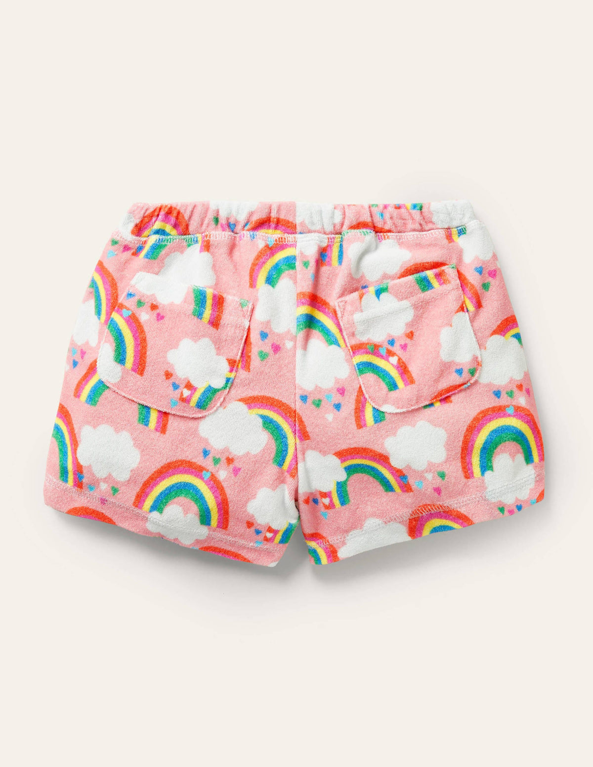 Towelling Shorts-Pink Lemonade Rainbows-2