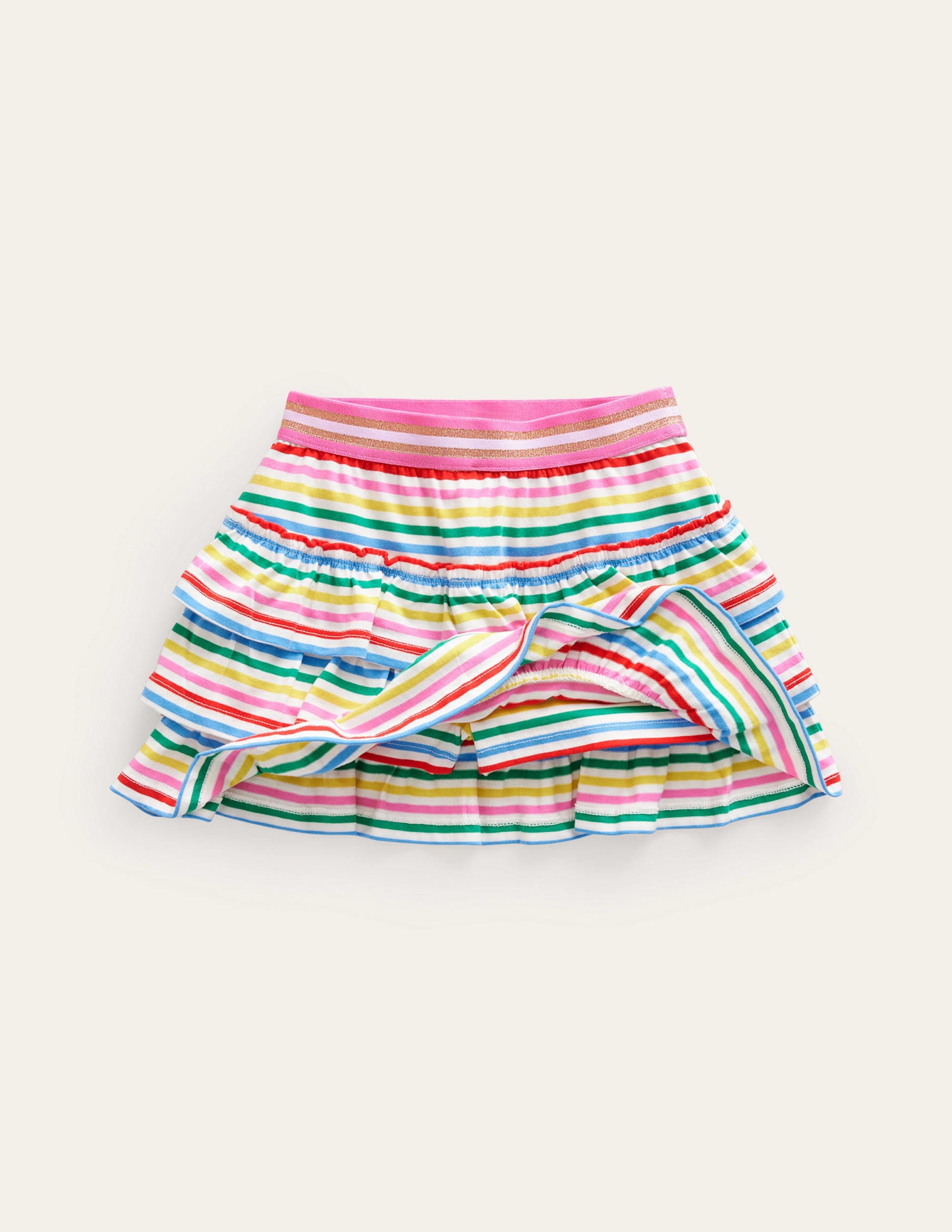 Jersey Ruffle Skort-Multi Colourblock - Image 4