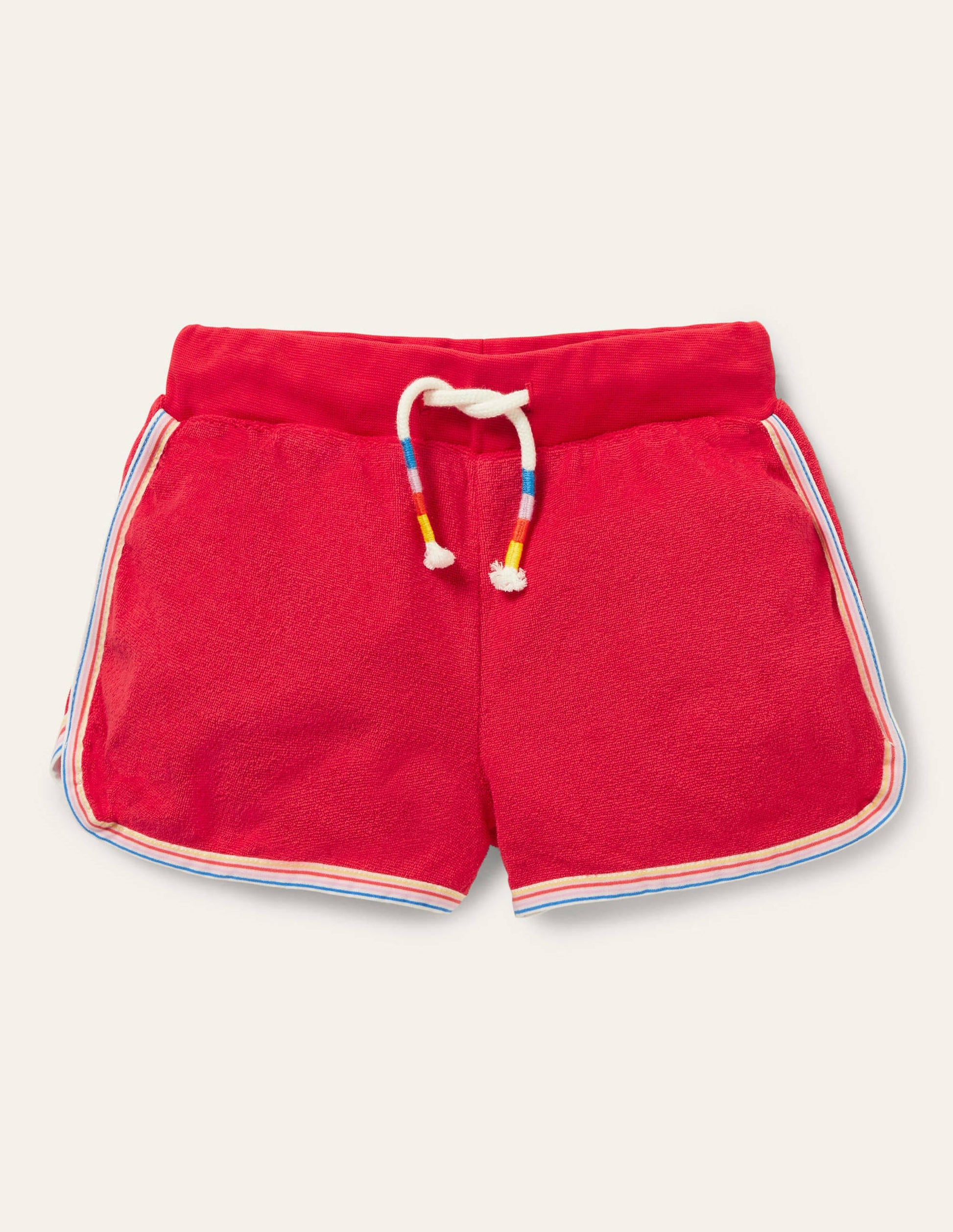 Retro Towelling Shorts-Fire Red-1