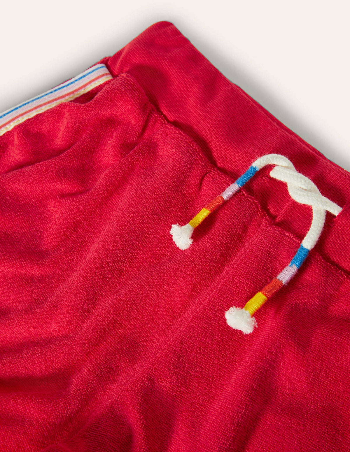 Retro Towelling Shorts-Fire Red-3