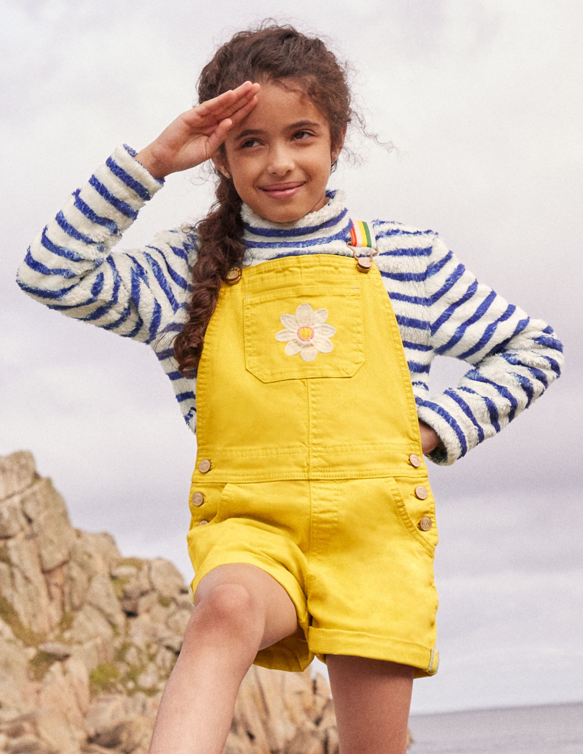Fun Short Overalls-Sweetcorn Yellow Flower-6