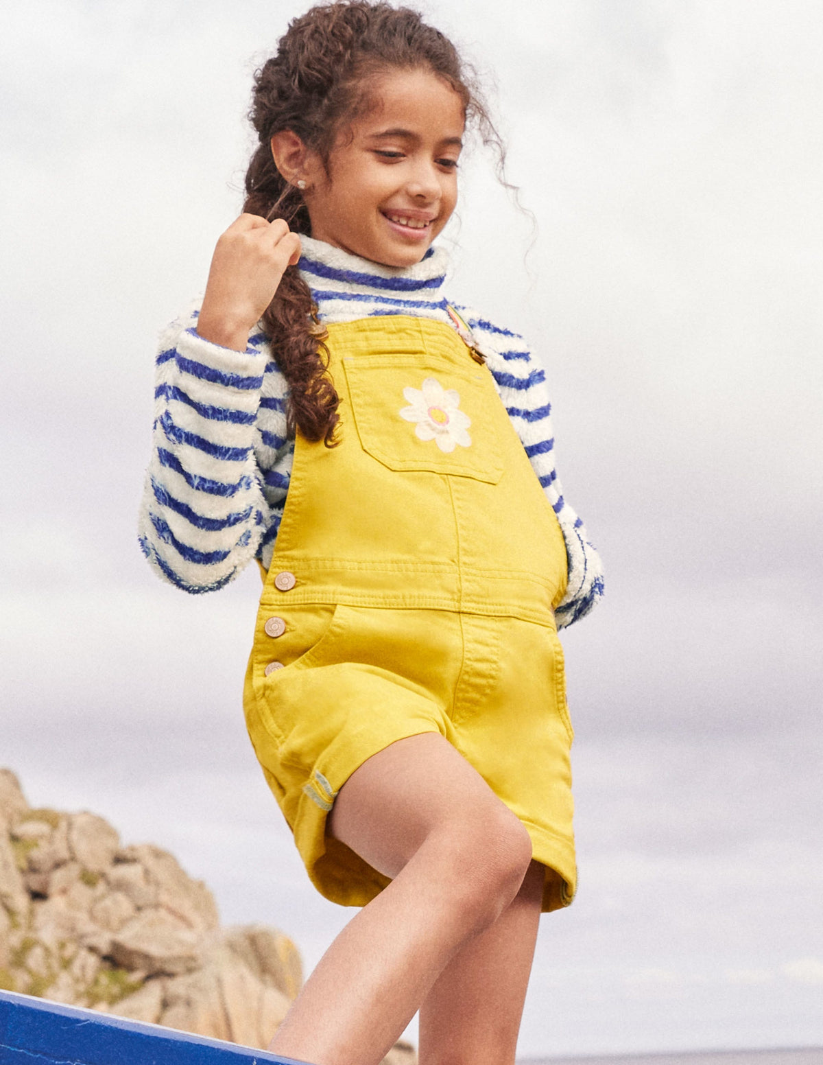 Fun Short Overalls-Sweetcorn Yellow Flower-7