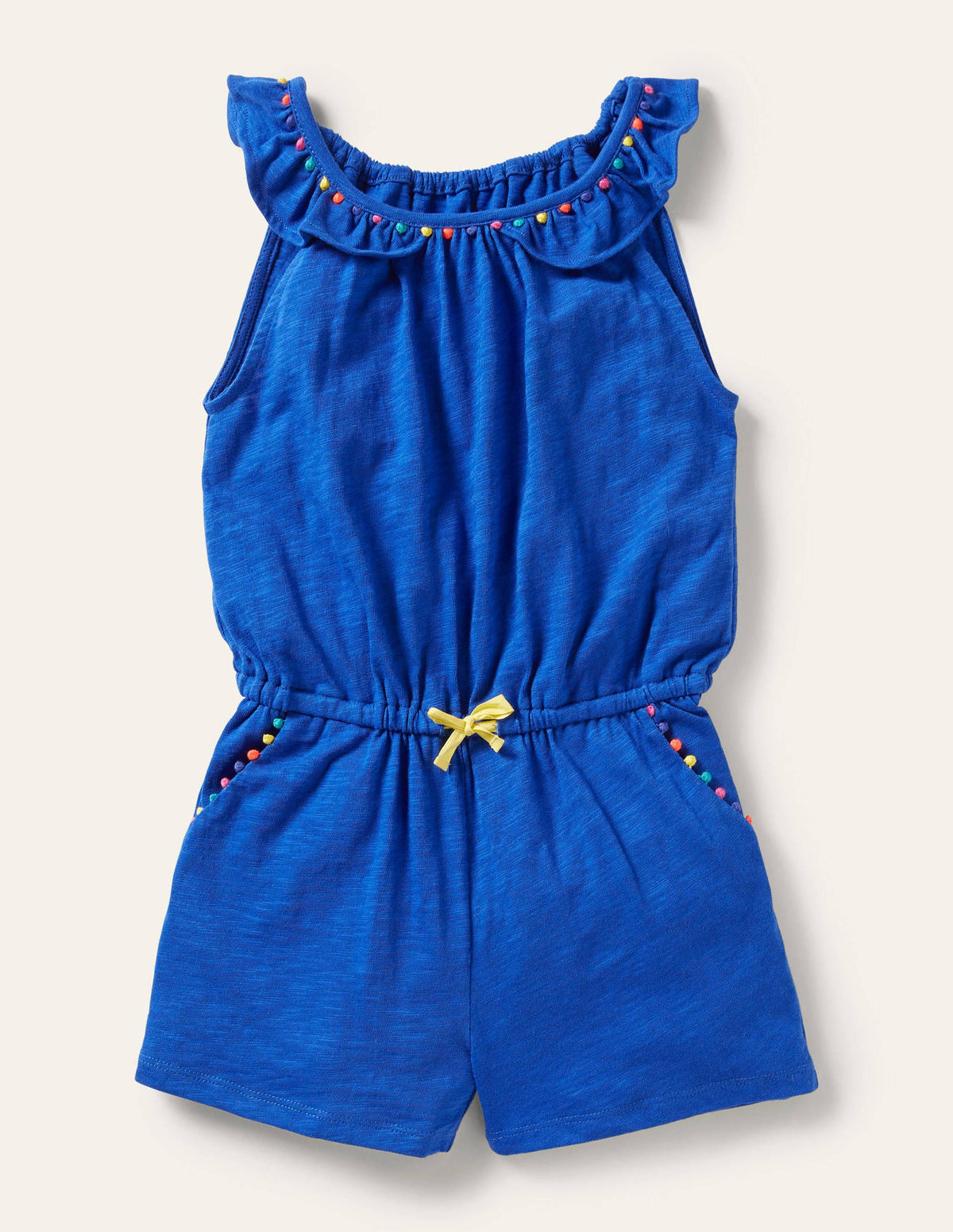 Charlie Pom Jersey Romper-Bold Blue-1