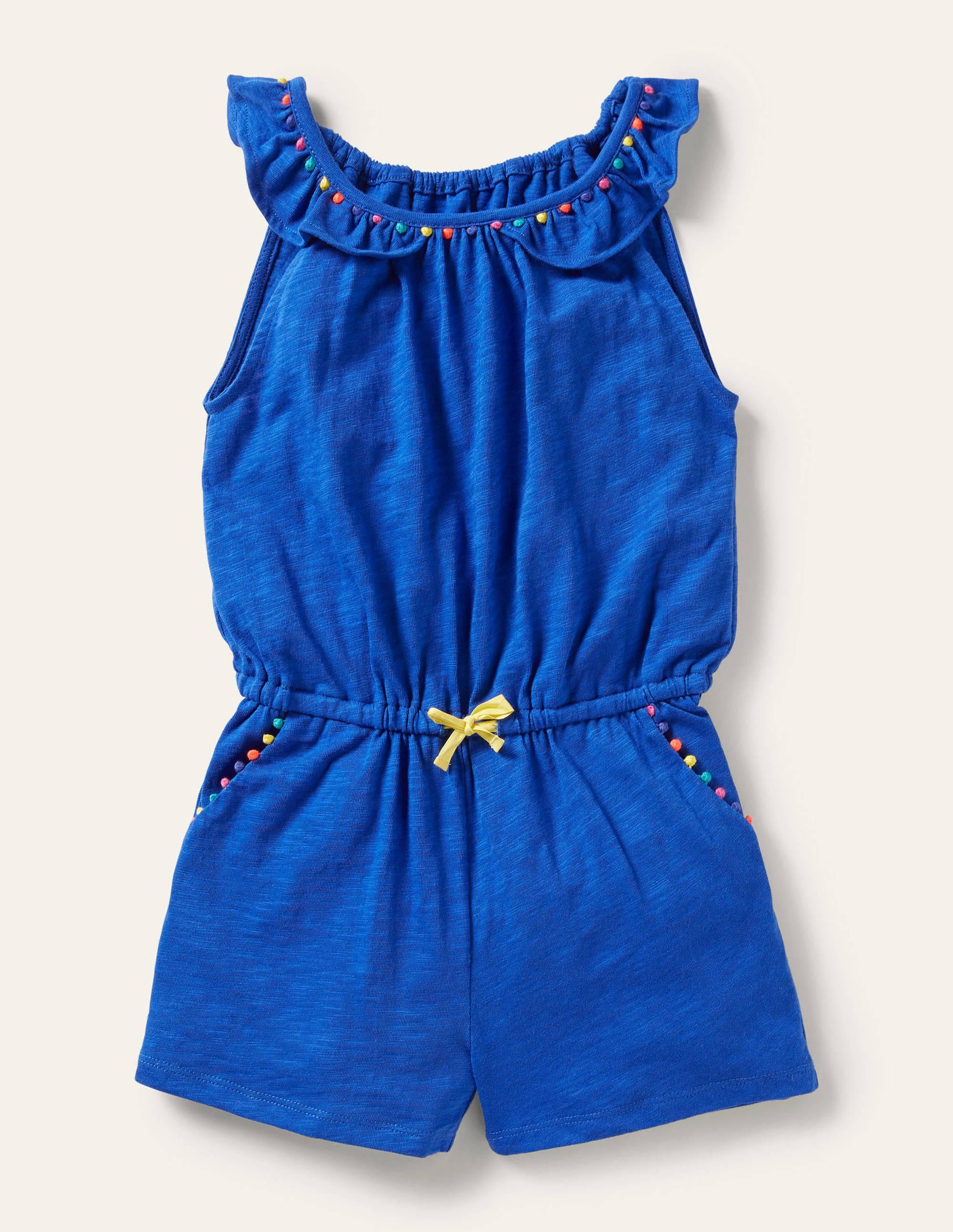 Charlie Pom Jersey Romper-Bold Blue - Image 1