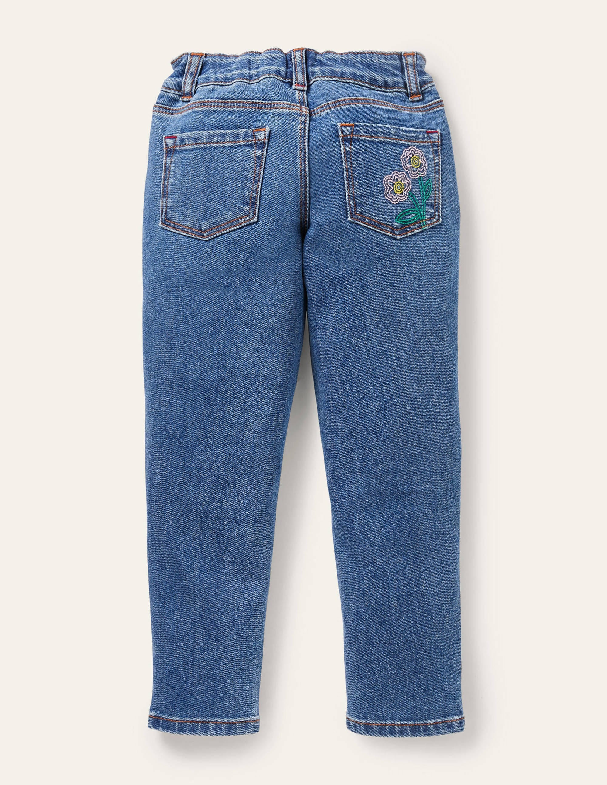 Girlfriend Jeans-Light Vintage Denim Floral - Image 2