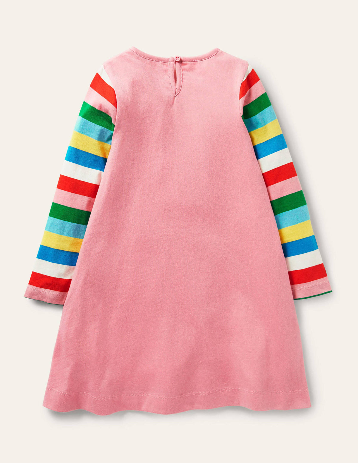 Long Sleeve Appliqué Dress-Bright Petal Pink Tractor - Image 2