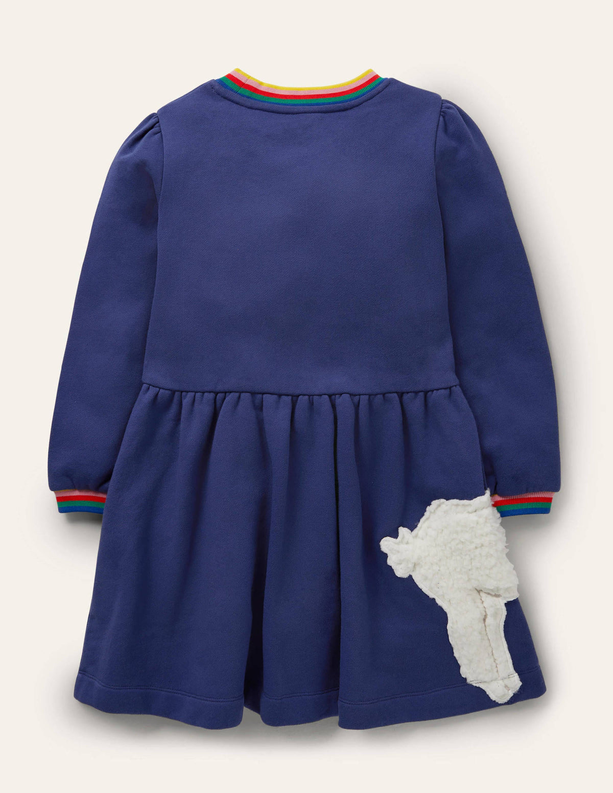 Appliqué Sweatshirt Dress-Starboard Blue Animals-2