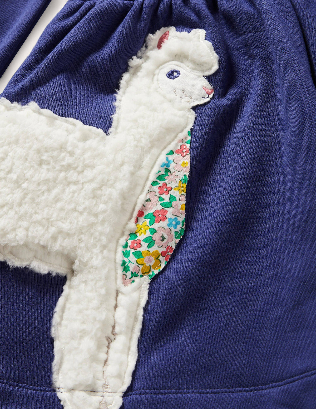 Appliqué Sweatshirt Dress-Starboard Blue Animals - Image 3
