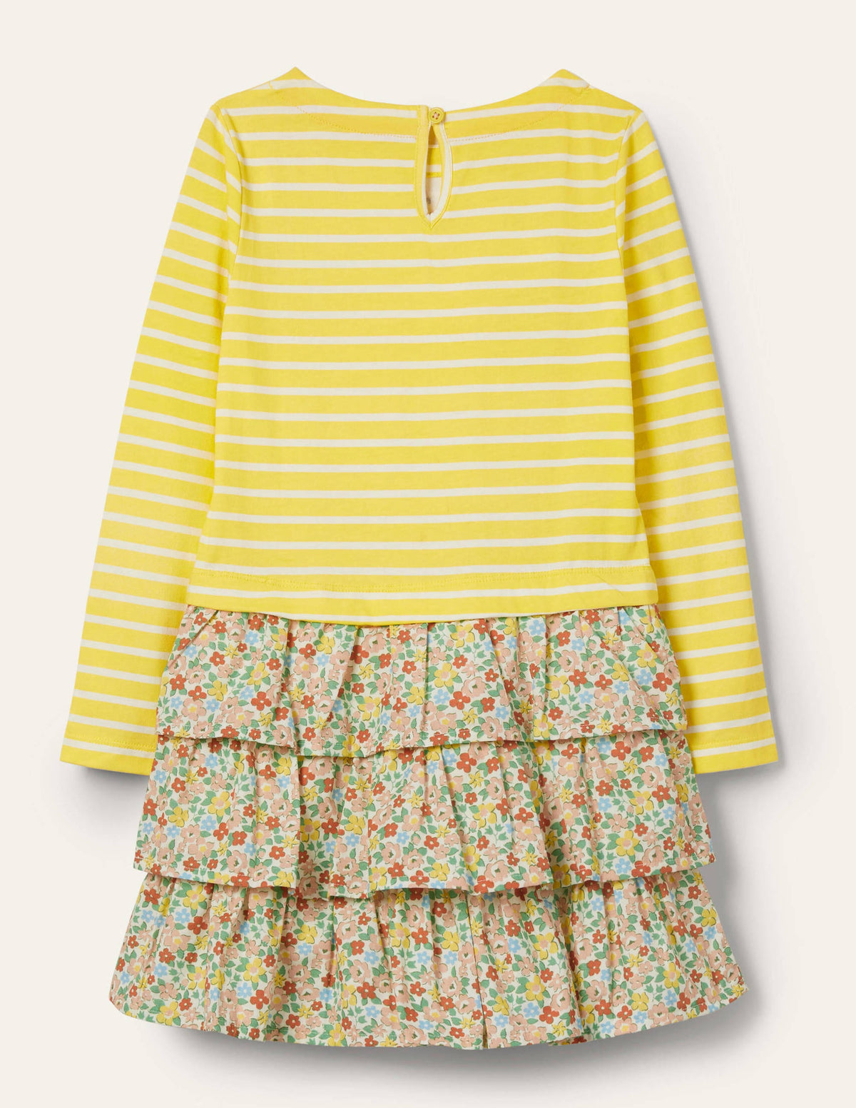 Appliqué Hotchpotch Dress-Sweetcorn Yellow/ Ivory Sheep-2