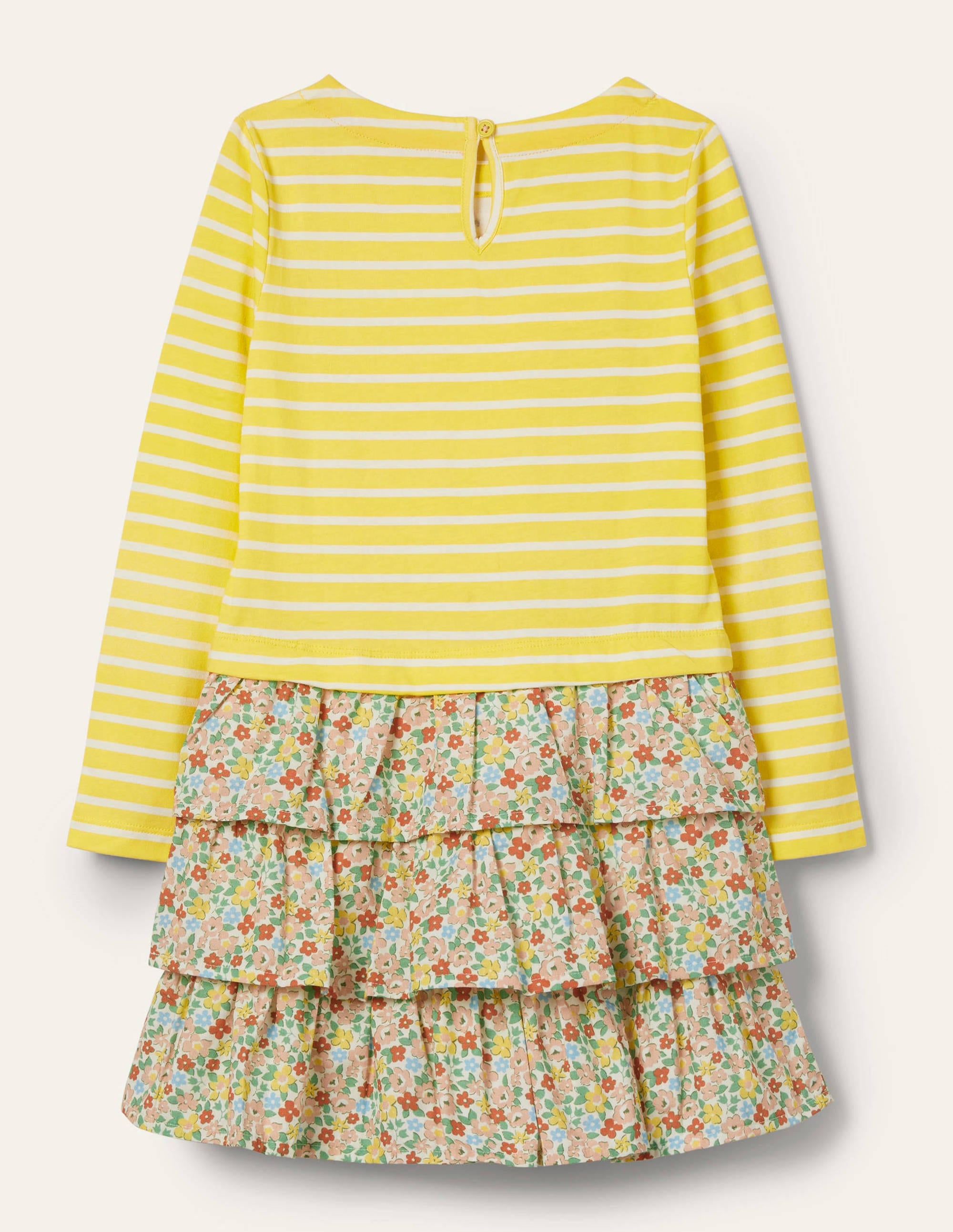 Appliqué Hotchpotch Dress-Sweetcorn Yellow/ Ivory Sheep - Image 2