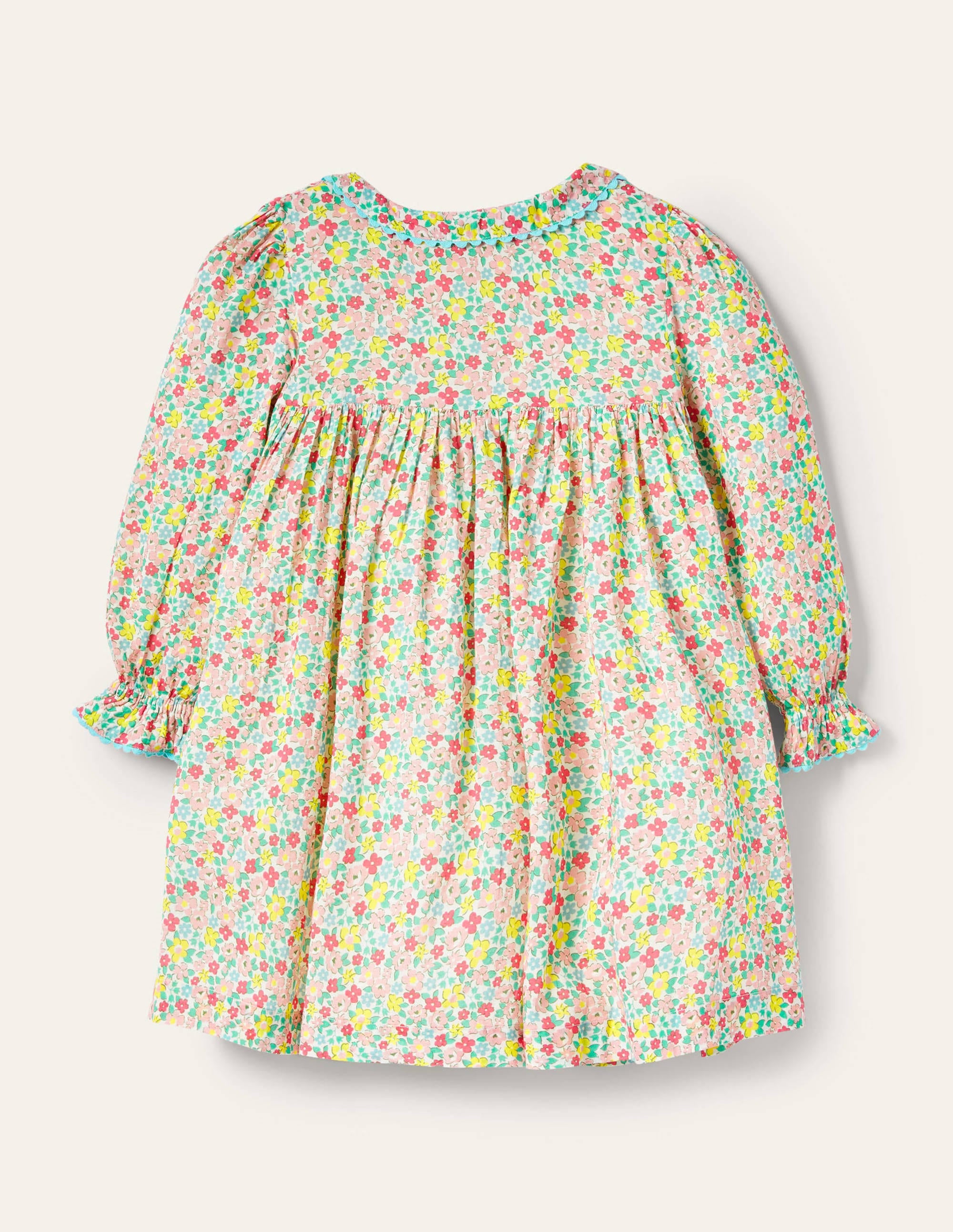 Button-through Smocked Dress-Multi Spring Floral - Image 2