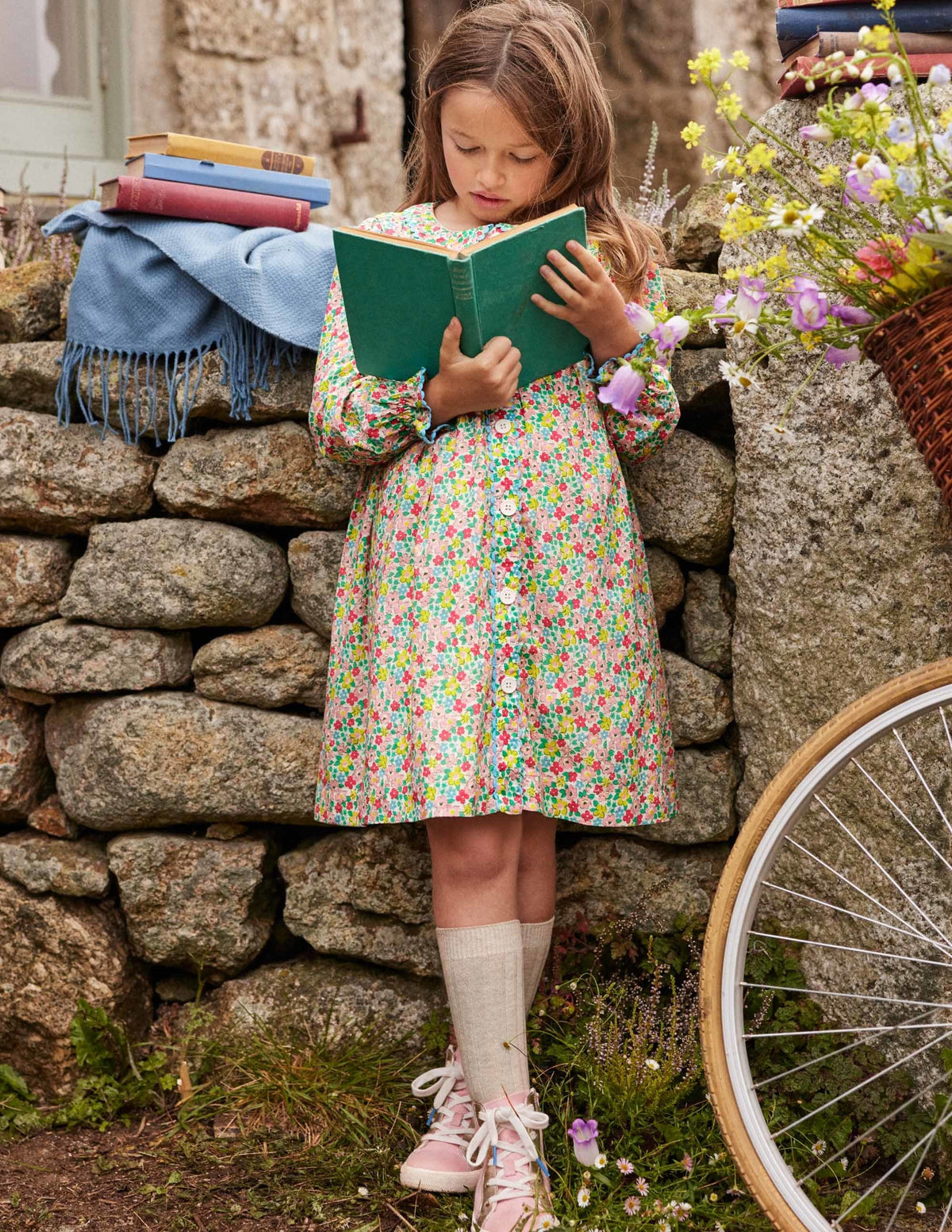 Button-through Smocked Dress-Multi Spring Floral - Image 6