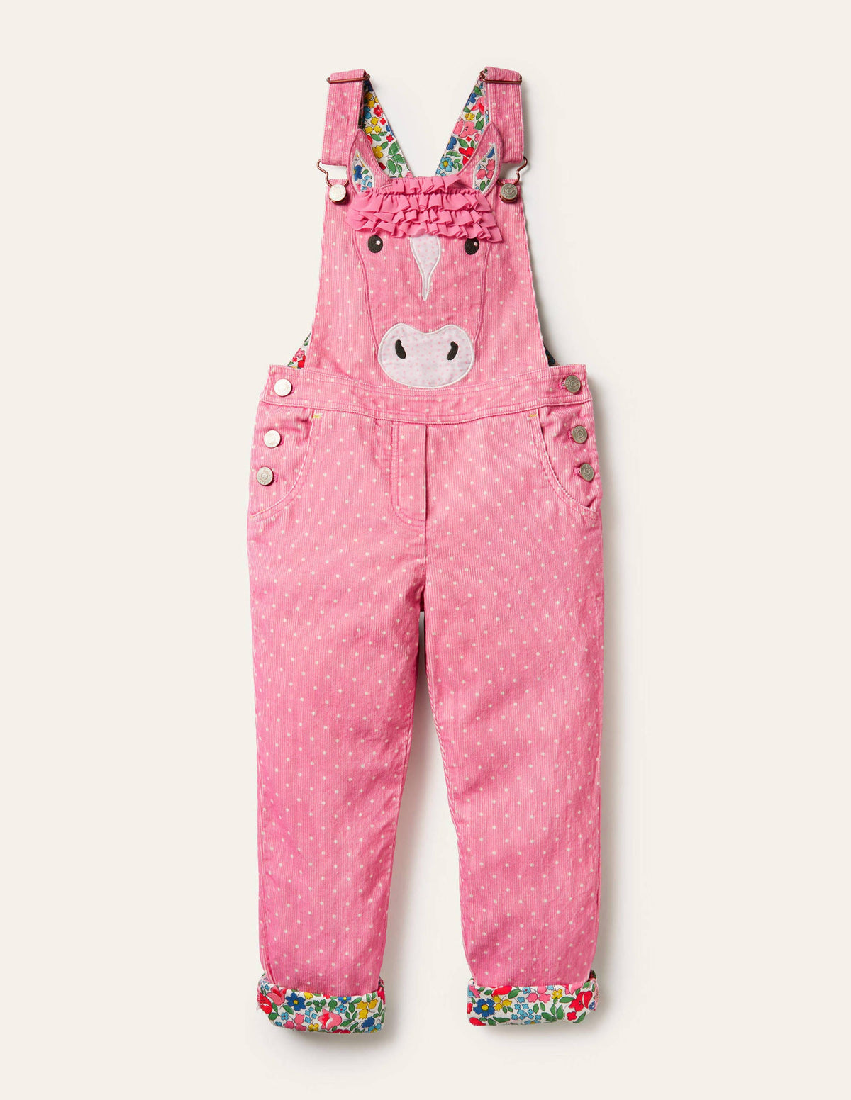 Appliqué Horse Overalls-Formica Pink - Image 1