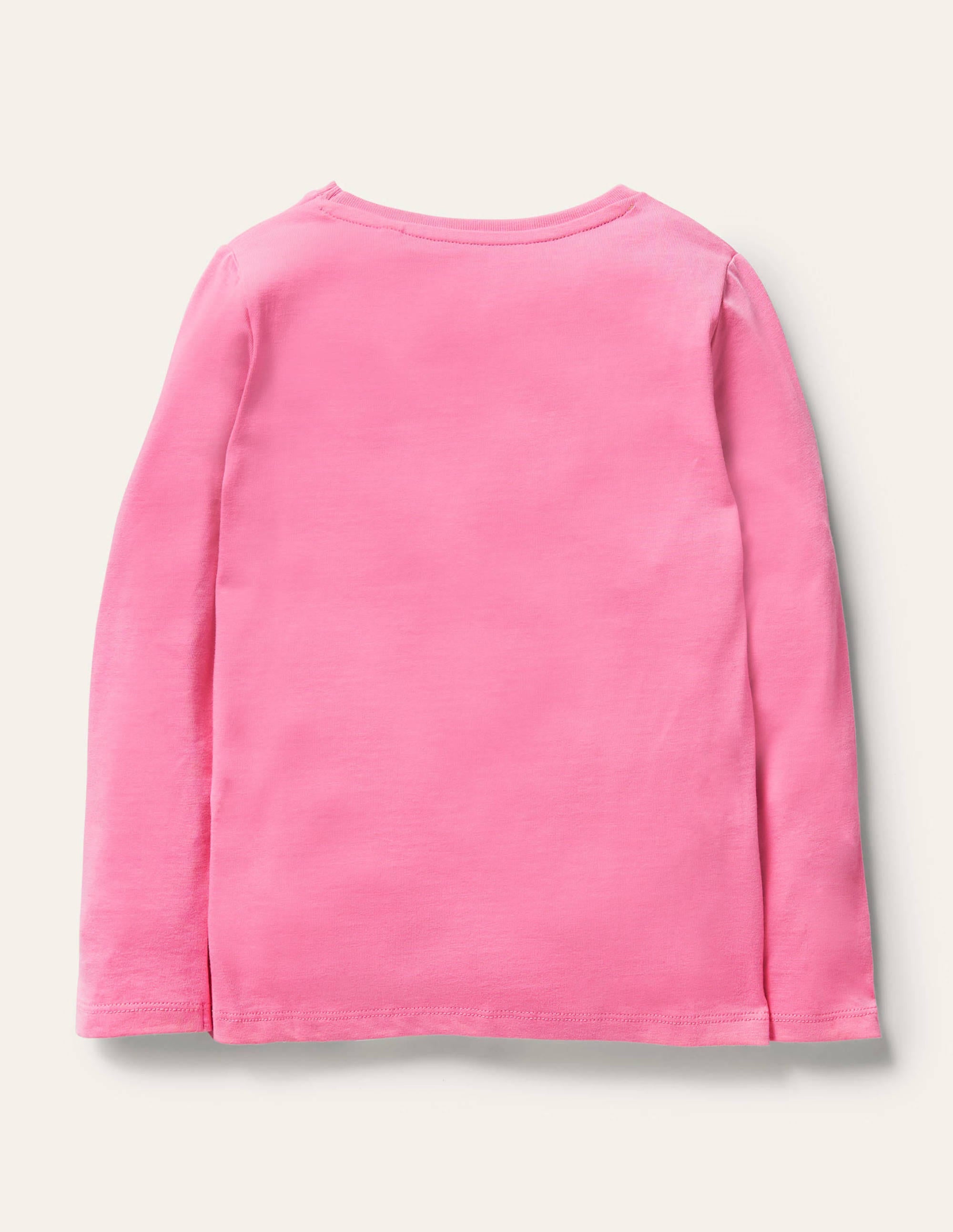Long sleeve Graphic T-shirt-Bright Petal Pink Farm Scene - Image 2
