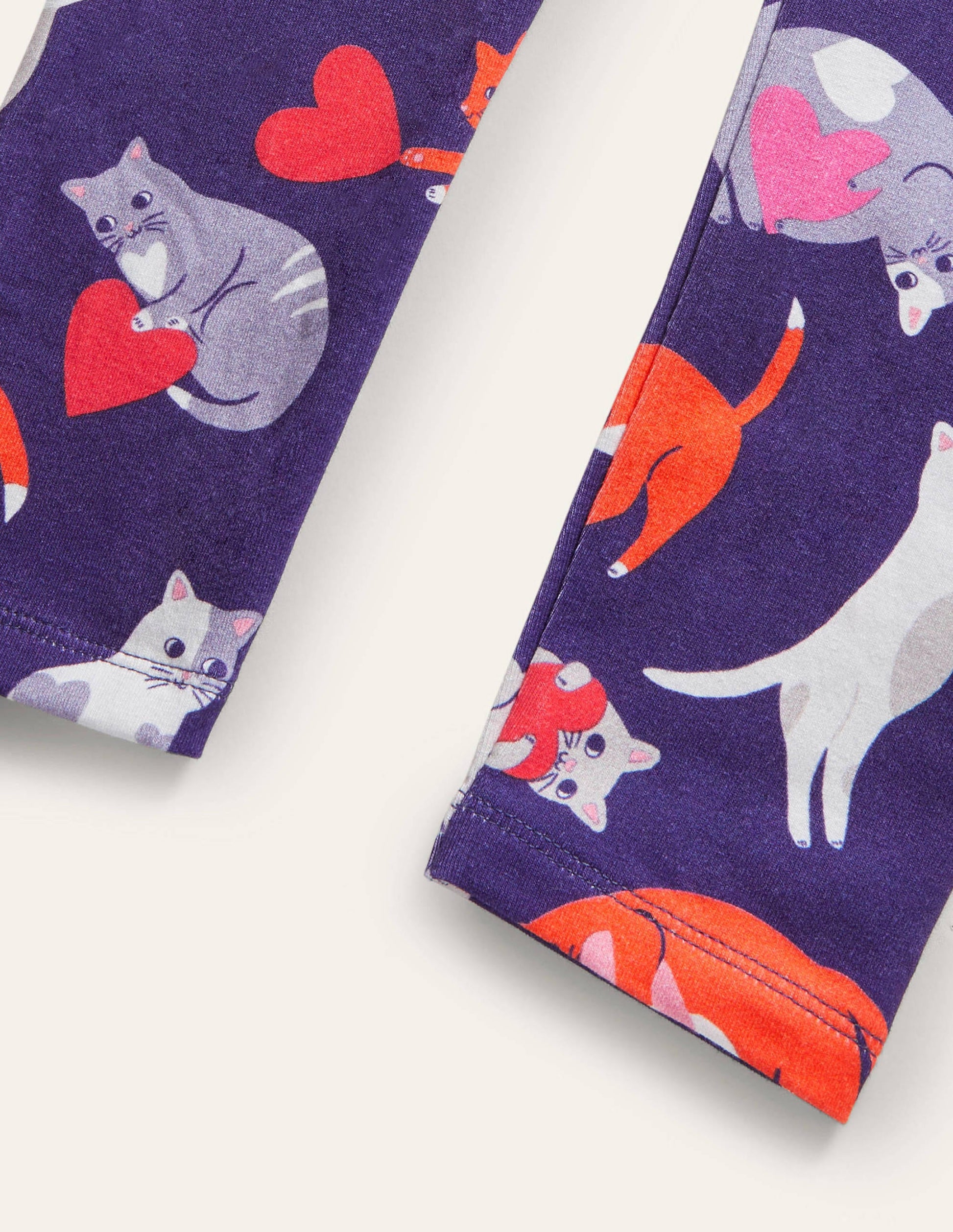Fun Leggings-Starboard Blue Love Cats-3