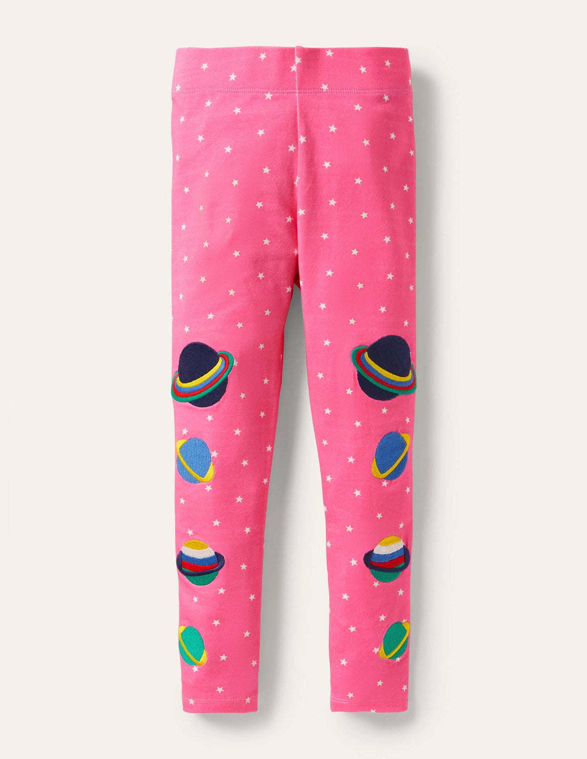 Fun Appliqué Leggings-Strawberry Pink Glowing Space - Image 1