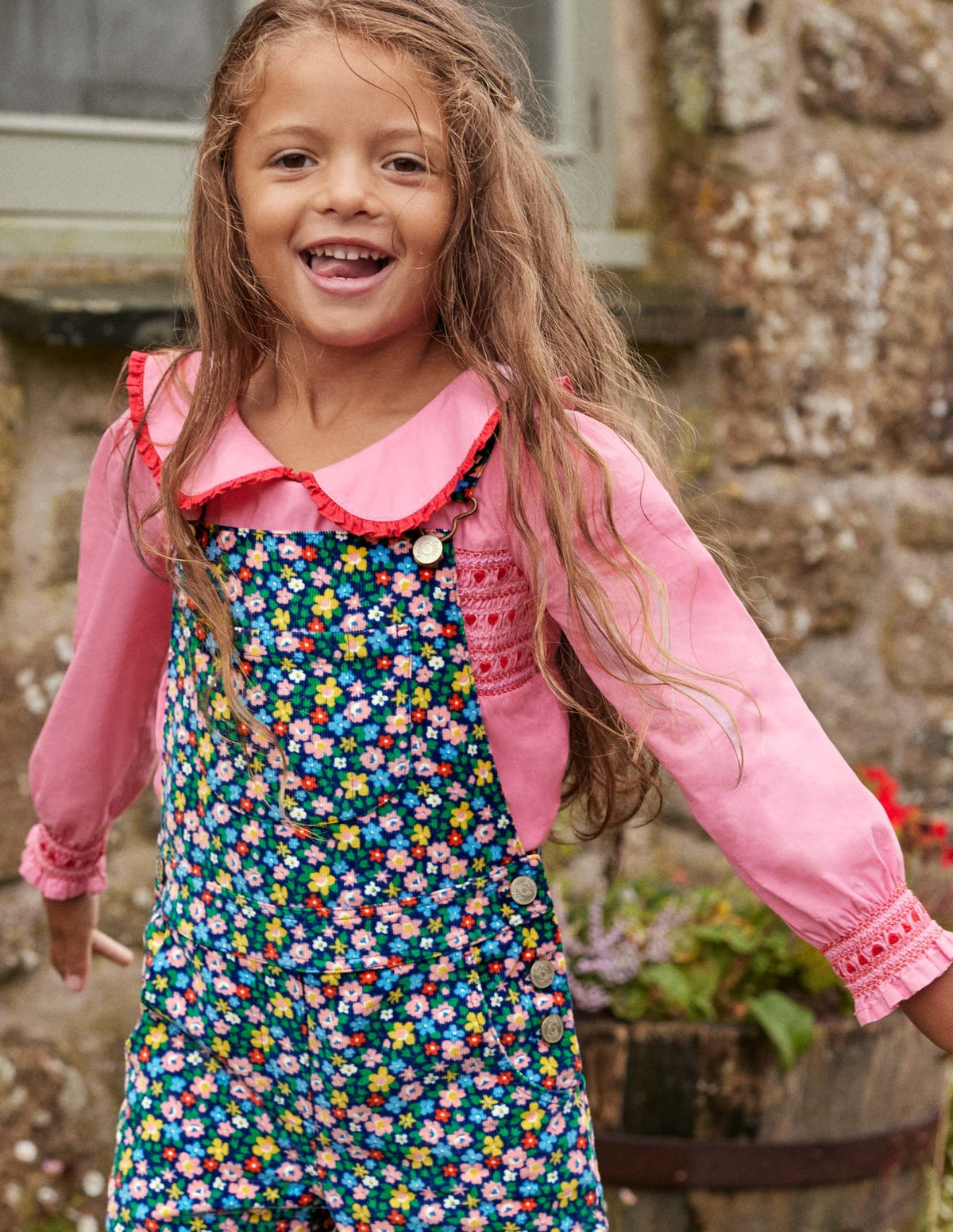 Smocked Collared Woven Top-Formica Pink - Image 6