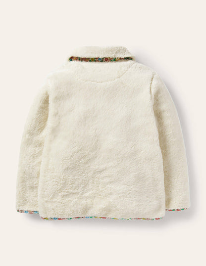 Zip-Through Teddy Jacket-Natural-2