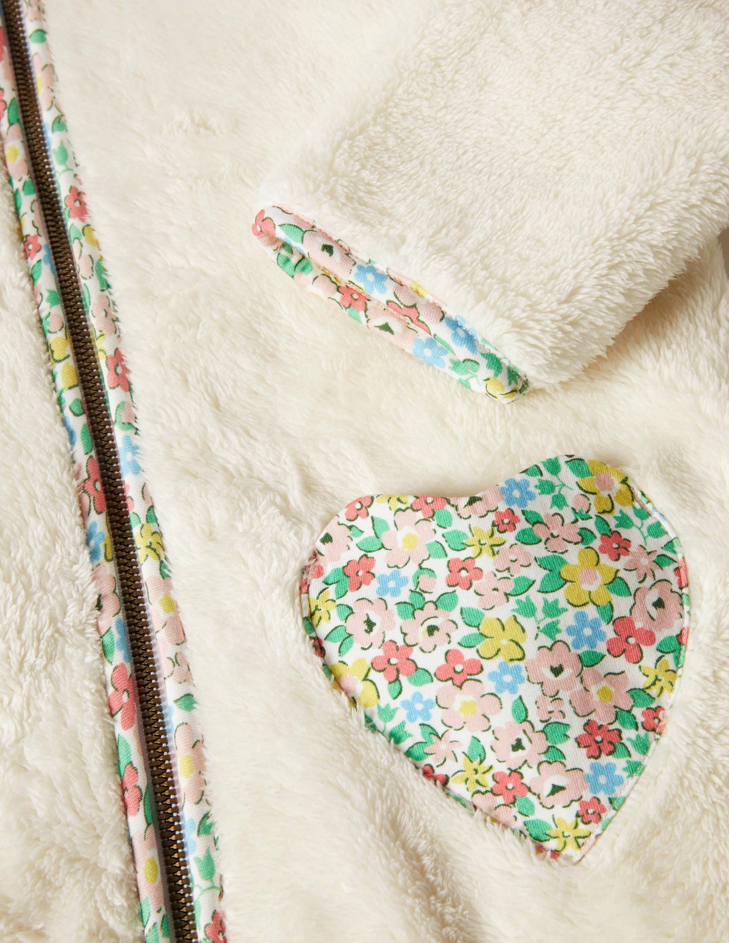 Zip-Through Teddy Jacket-Natural