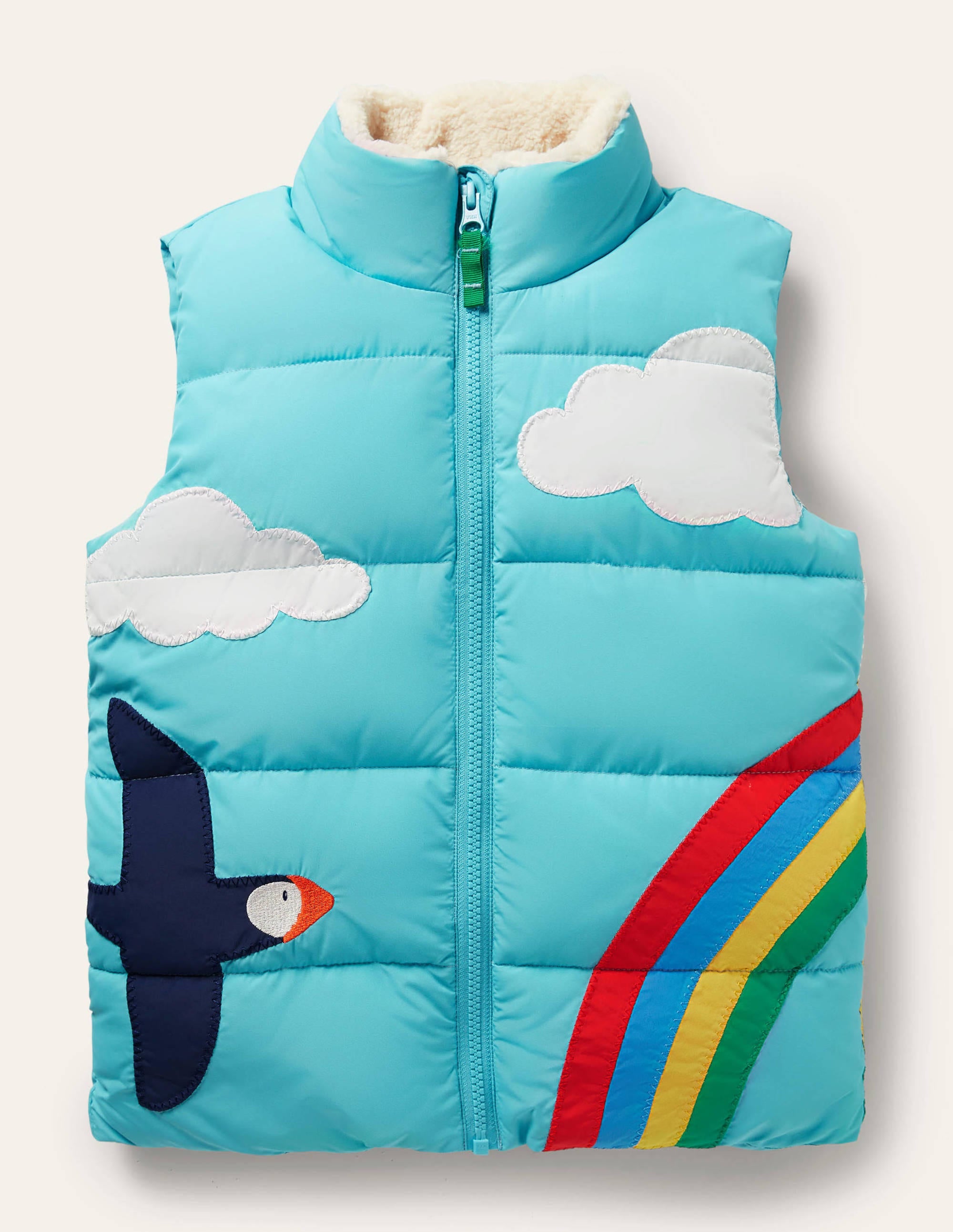Scene Padded Vest-Aqua Blue Scene - Image 1