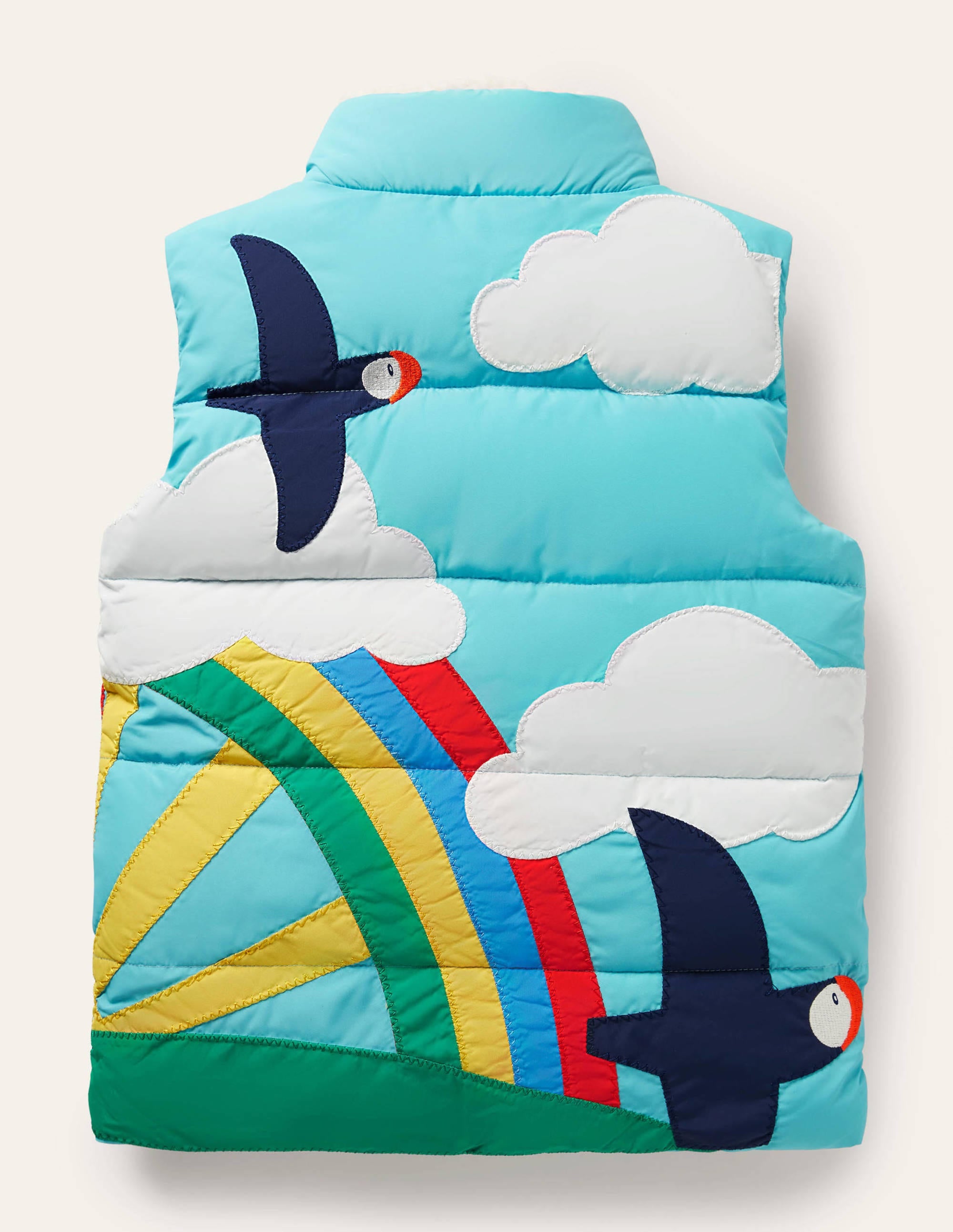 Scene Padded Vest-Aqua Blue Scene - Image 2
