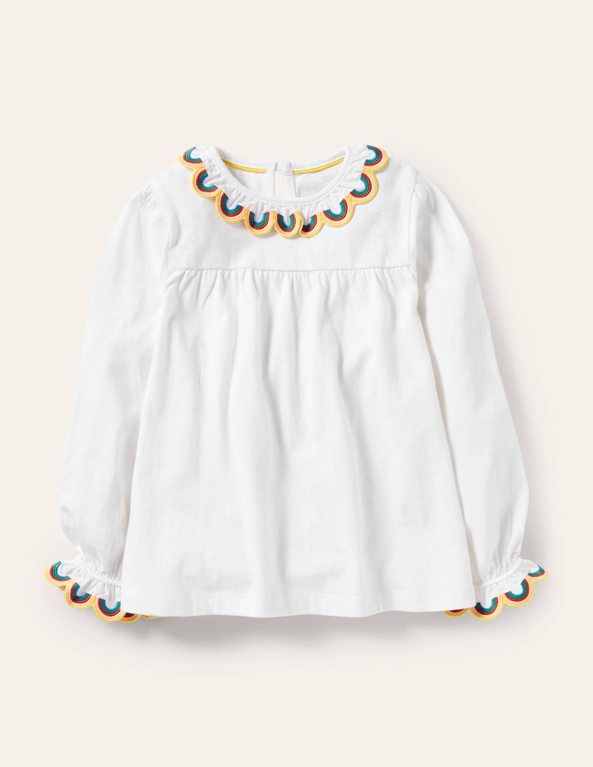 Rainbow Scallop Top-White-1