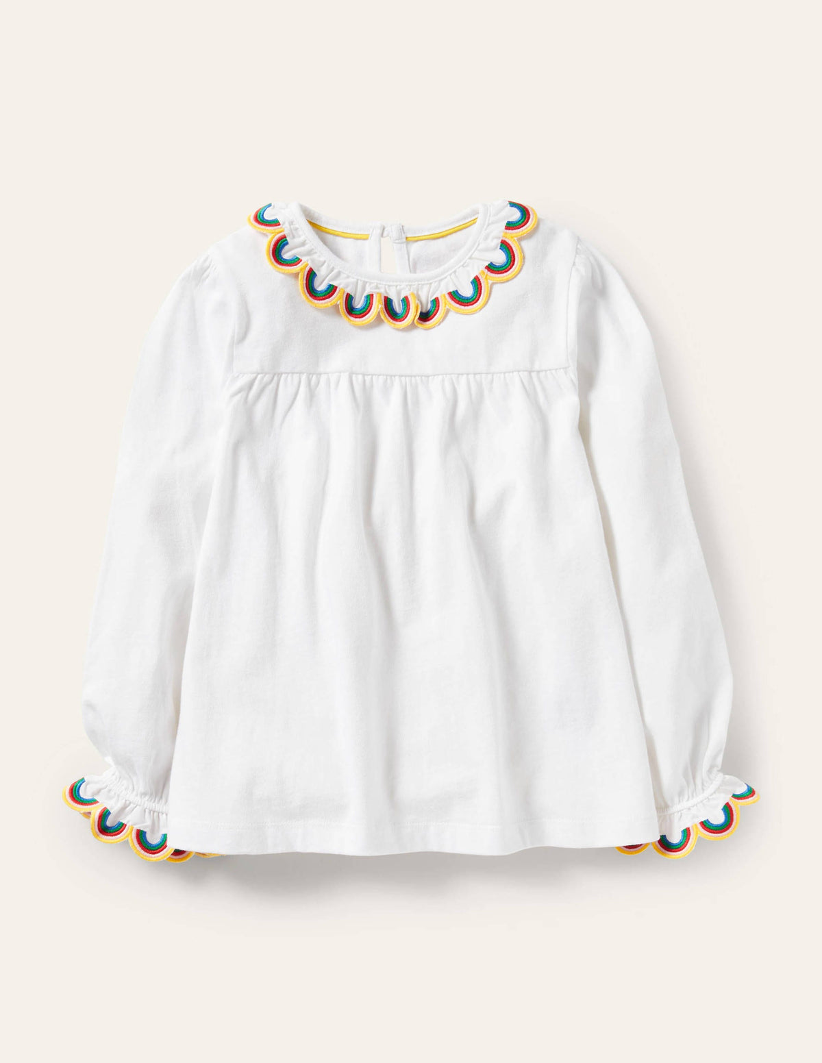 Rainbow Scallop Top-White - Image 1