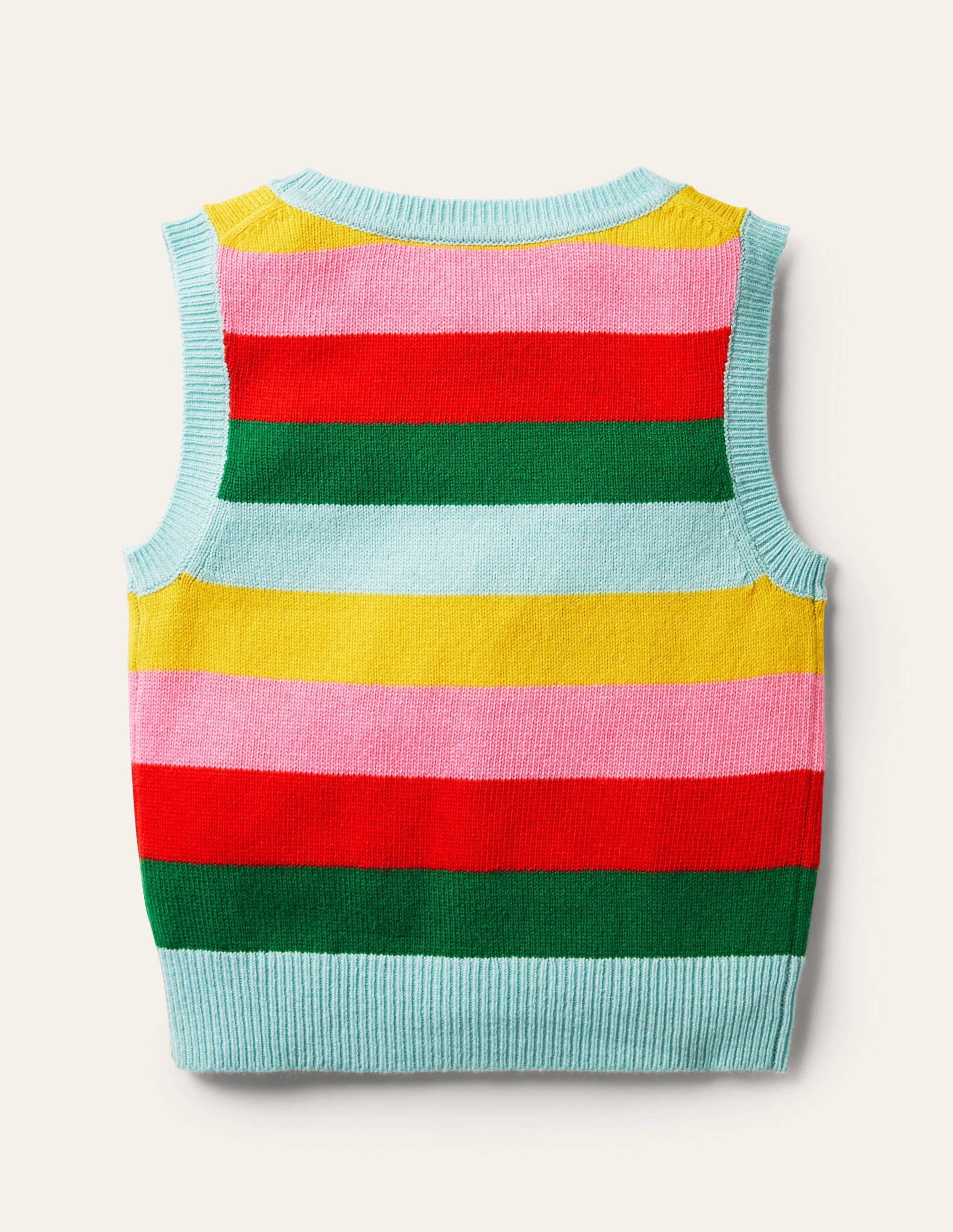 Knitted Stripe Sweater Vest-Multi Stripe - Image 2